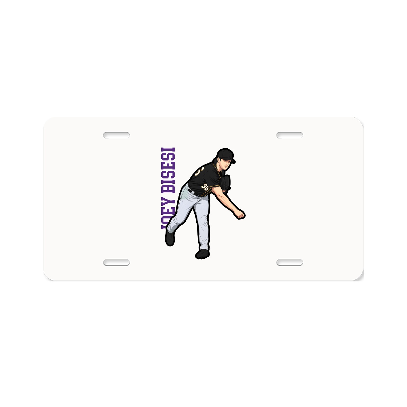 License Plate — Name Vertical in Classic