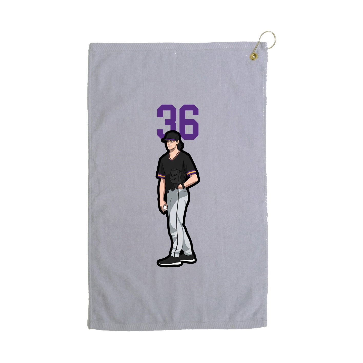 Golf Towel — Number Top in Grey