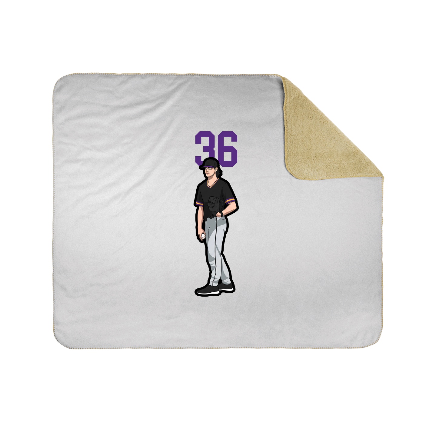 Throw Blanket — Number Top in White