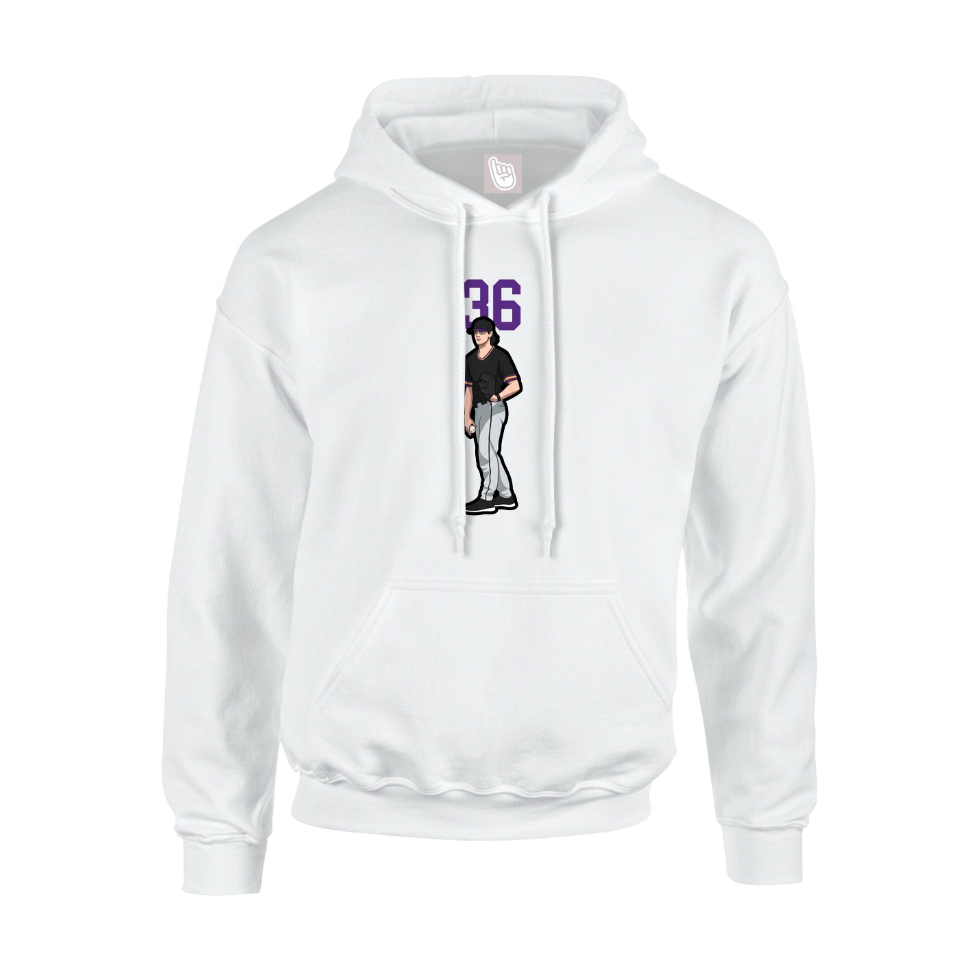 Youth Hoodie — Number Top in White