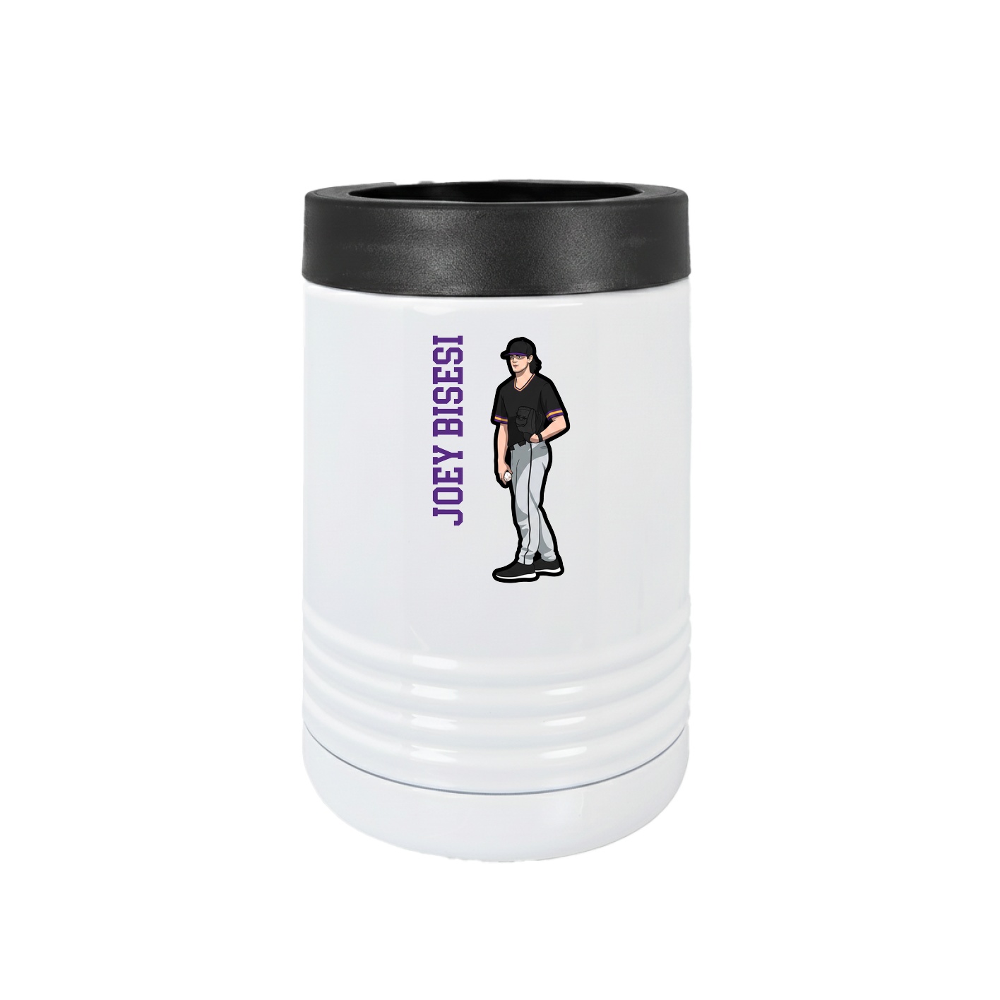 Beverage Holder — Name Vertical in White