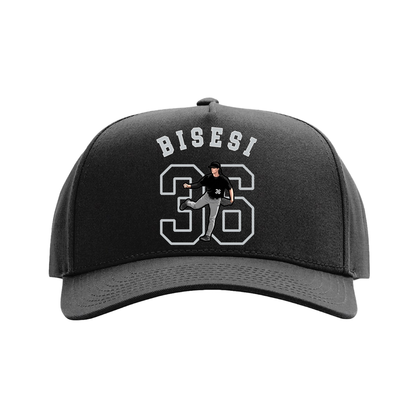 Full Fabric Five-Panel Champ Cap — Shirsey Arch in Black