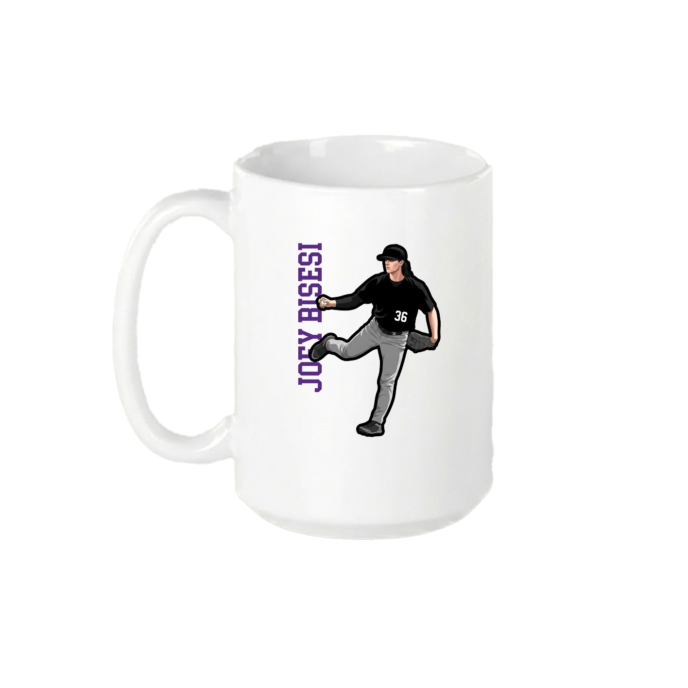 15oz Coffee Mug — Name Vertical in White