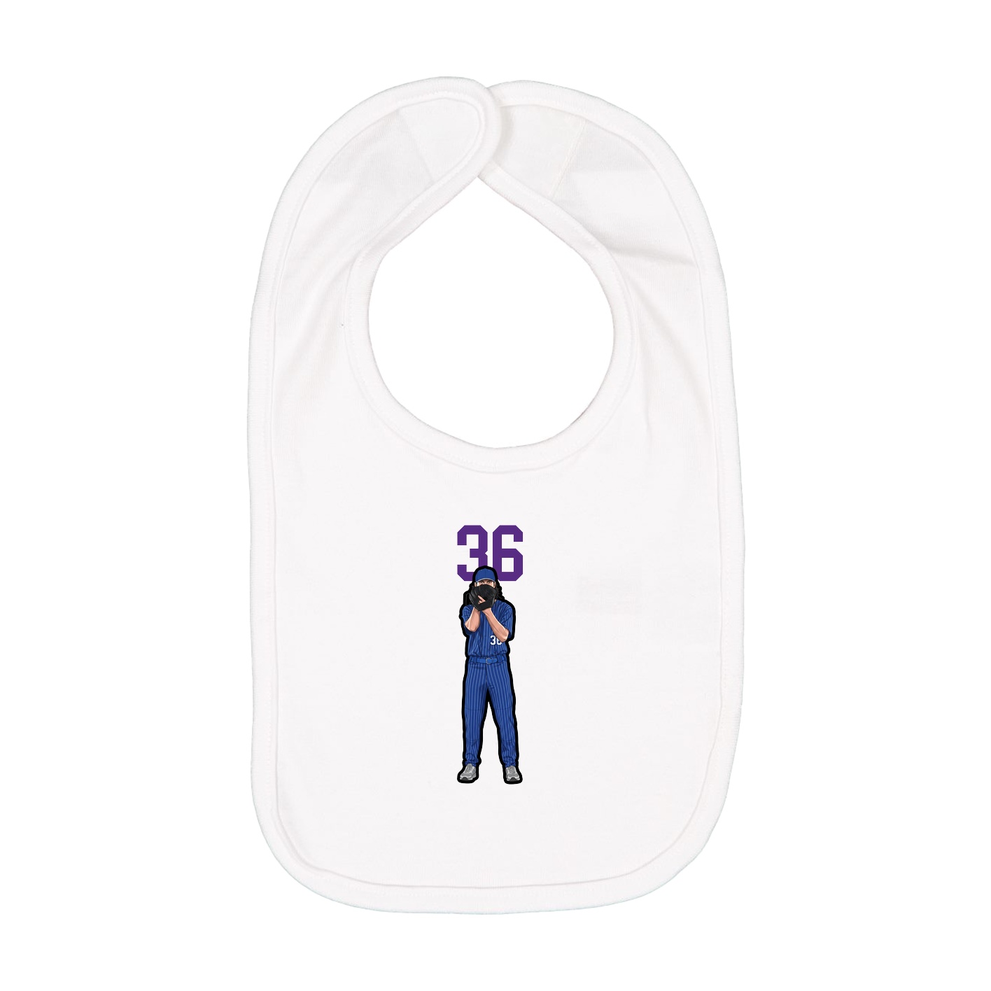 Infant Bib — Number Top in White