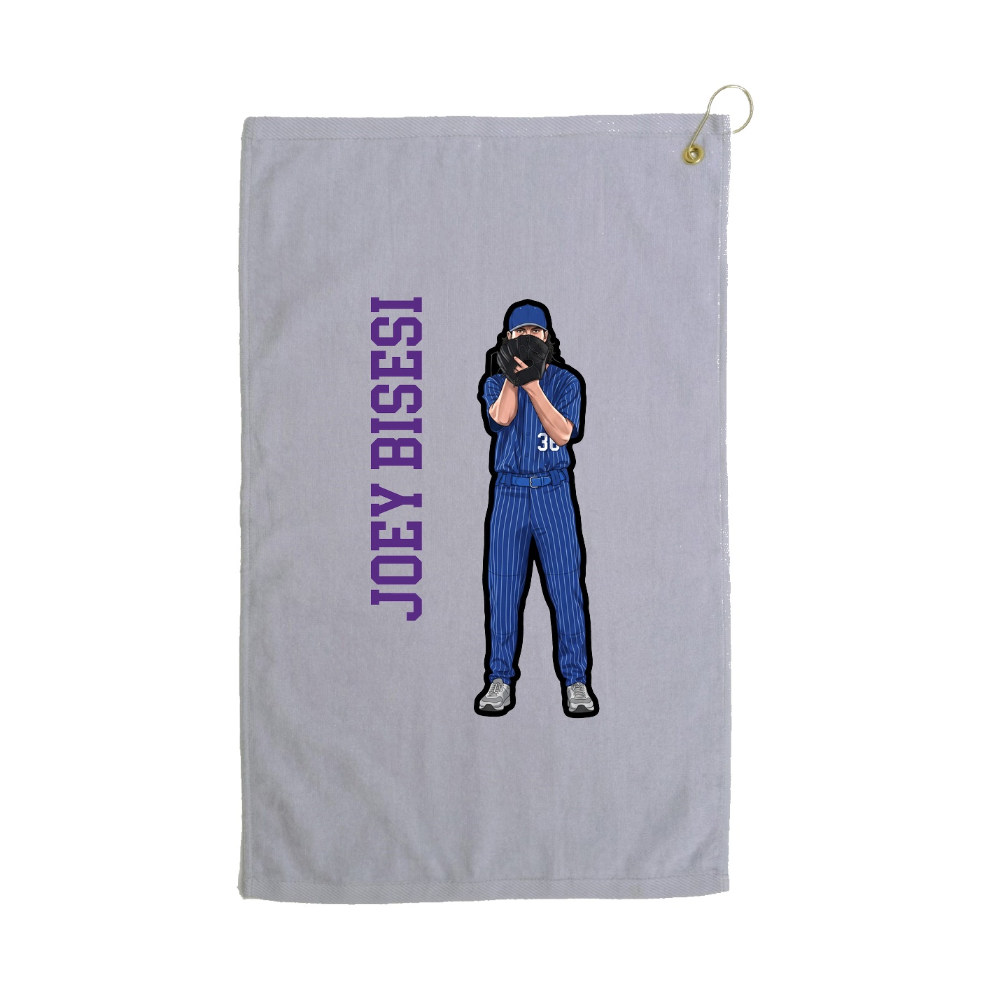 Golf Towel — Name Vertical in Grey