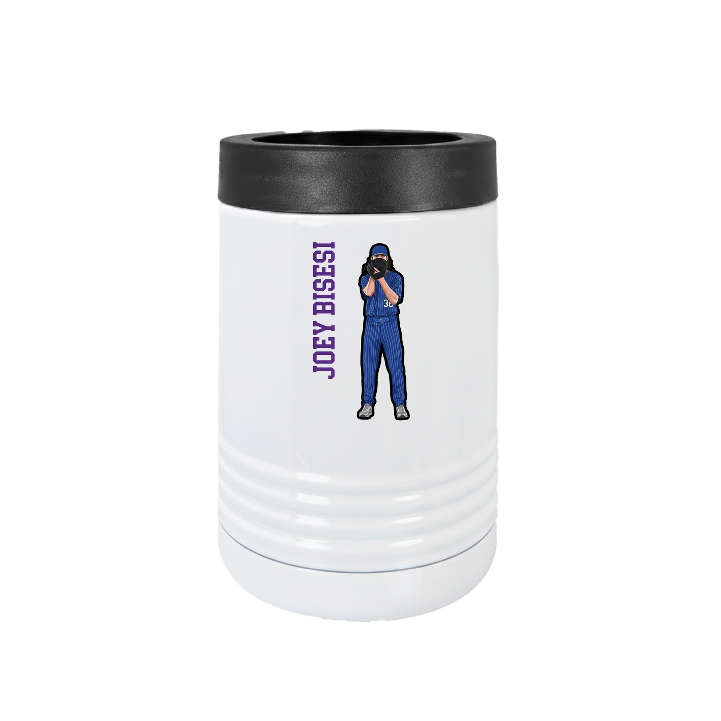 Beverage Holder — Name Vertical in White