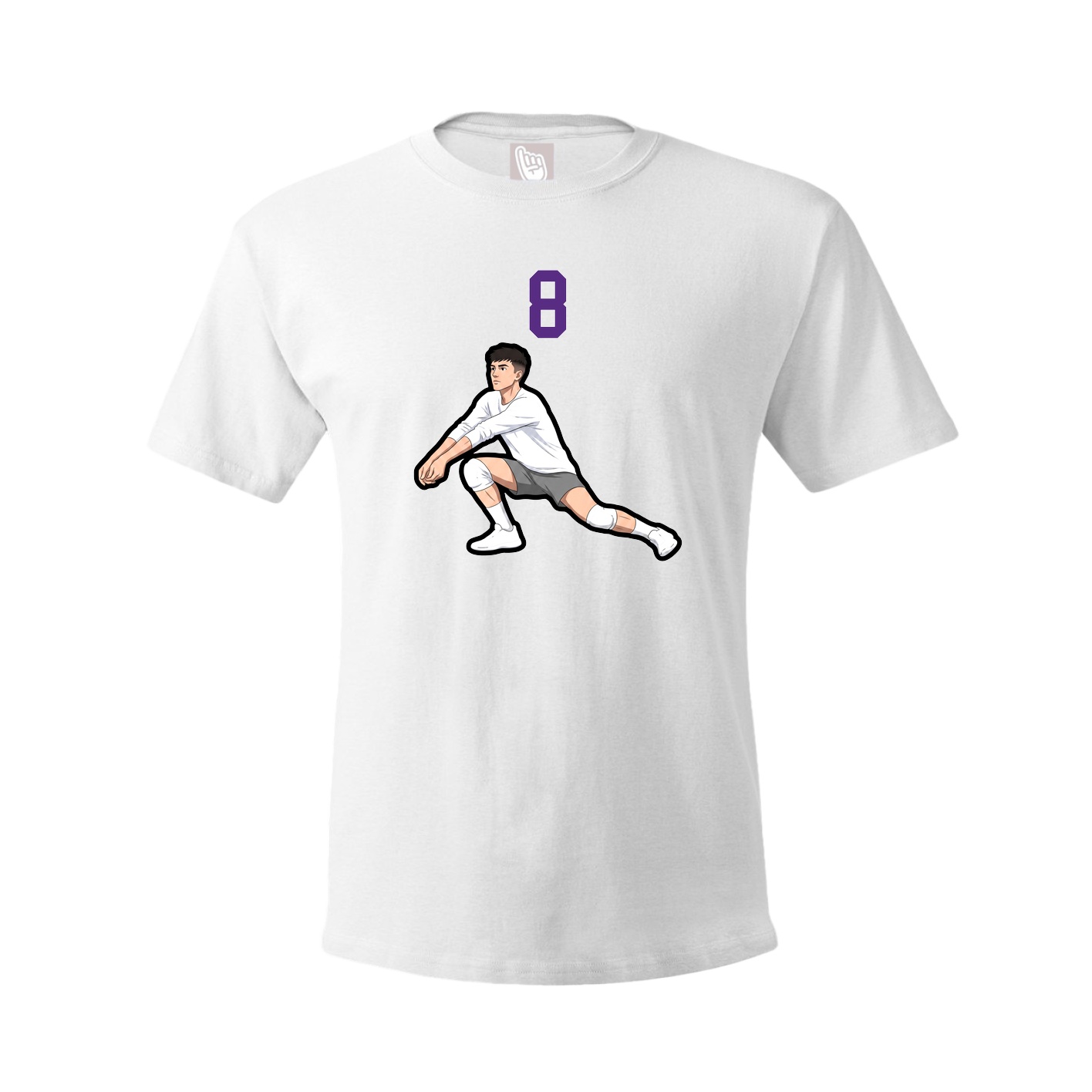 Youth Tee — Number Top in White