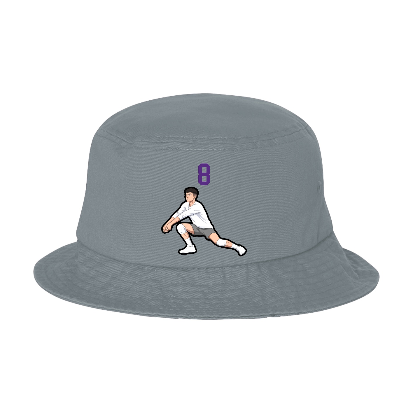 Bucket Cap — Number Top in Grey