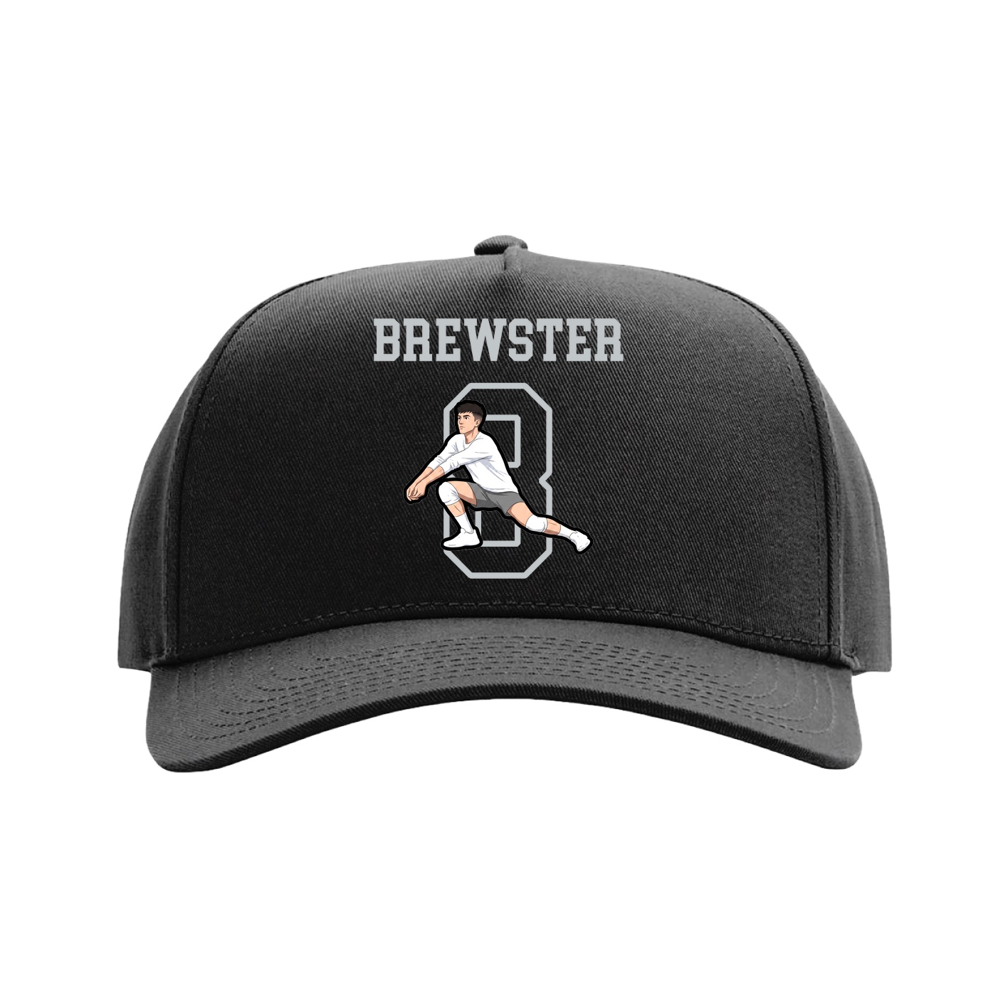 Full Fabric Five-Panel Champ Cap — Shirsey in Black