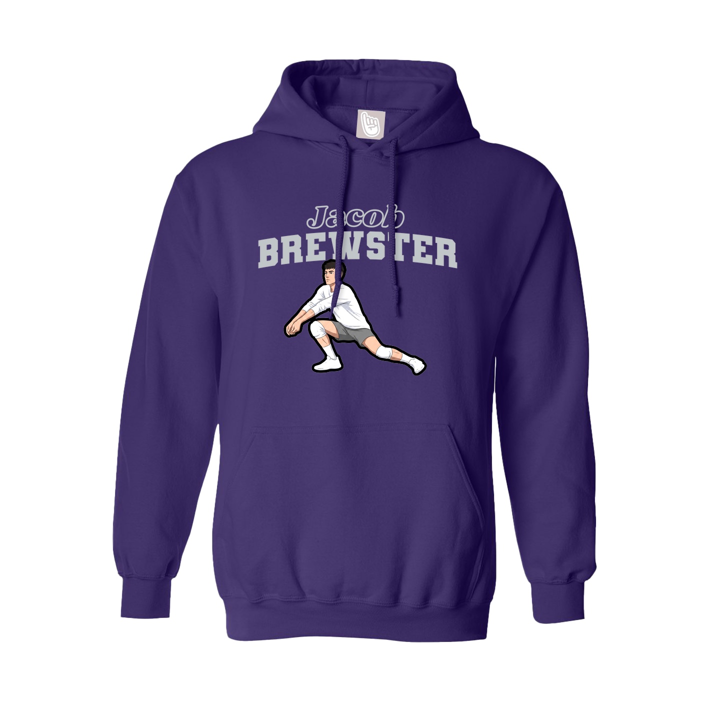 Youth Hoodie — Name Arch in Purple