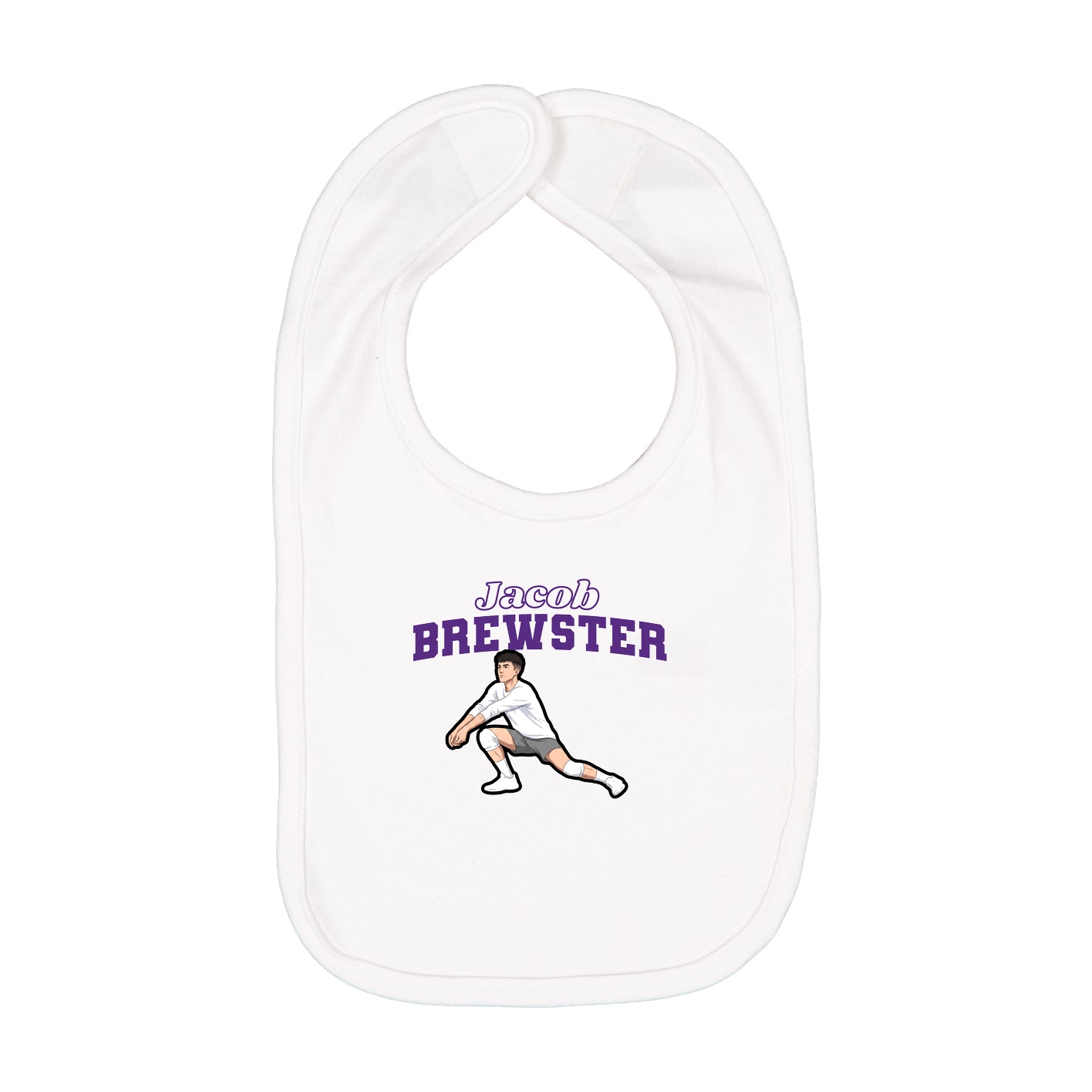 Infant Bib — Name Arch in White