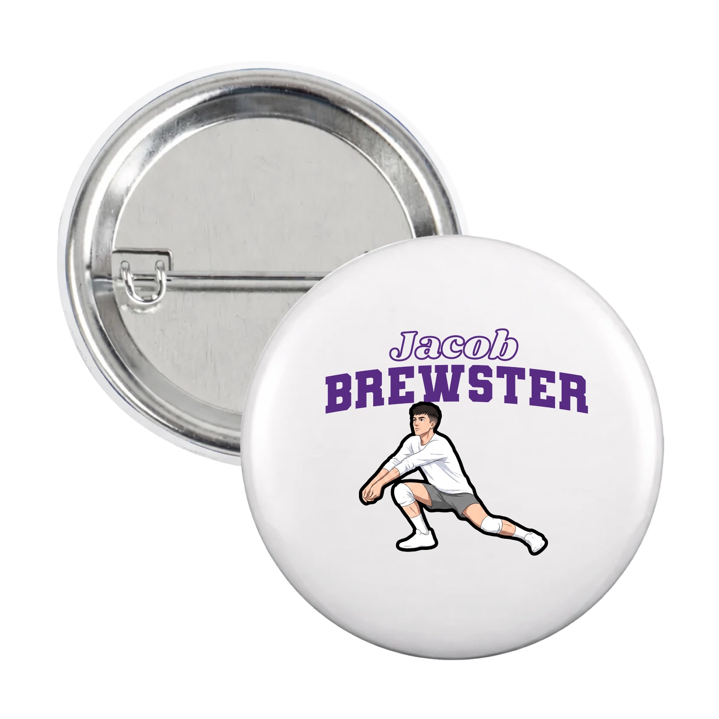 Game Day Button — Name Arch in White