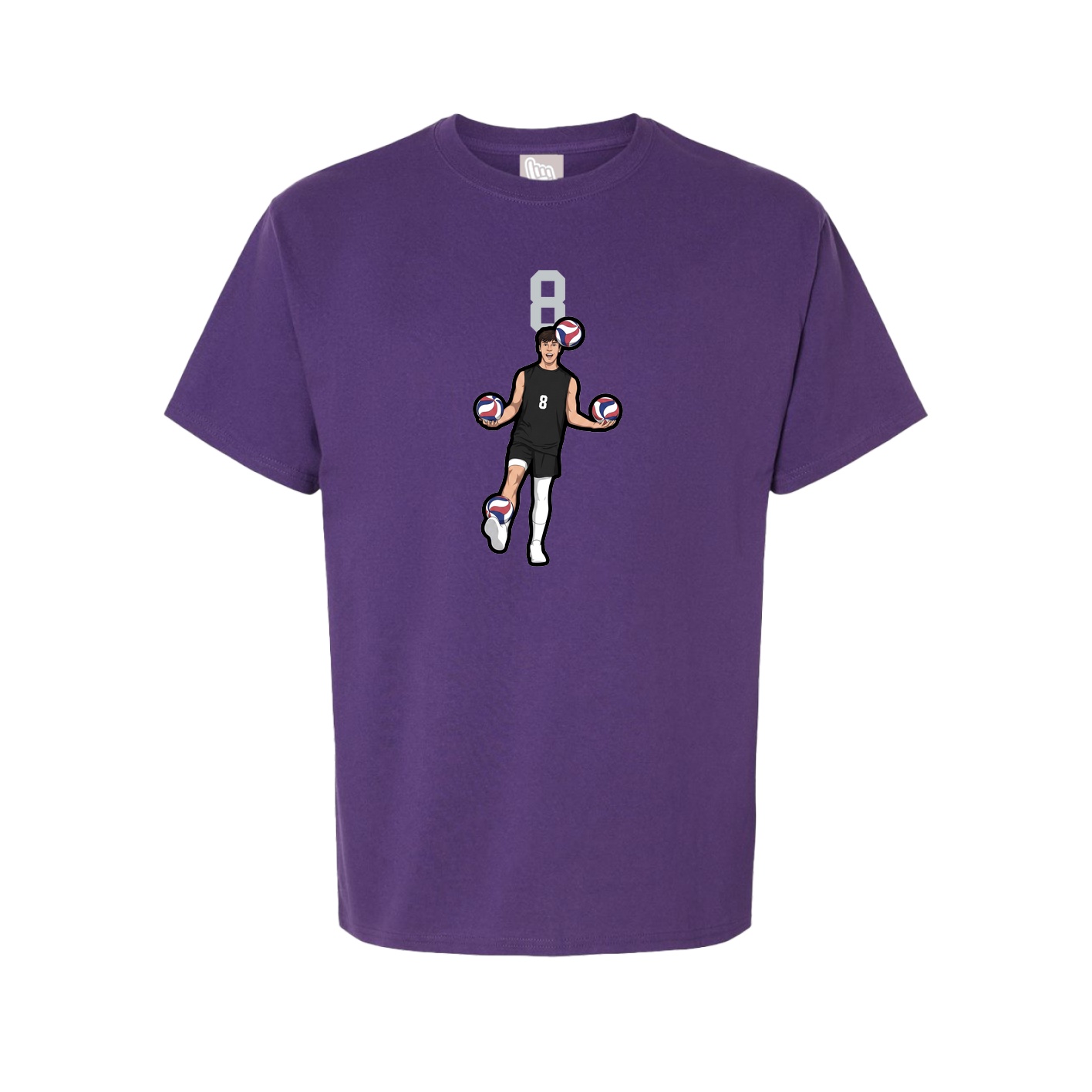 Youth Tee — Number Top in Purple