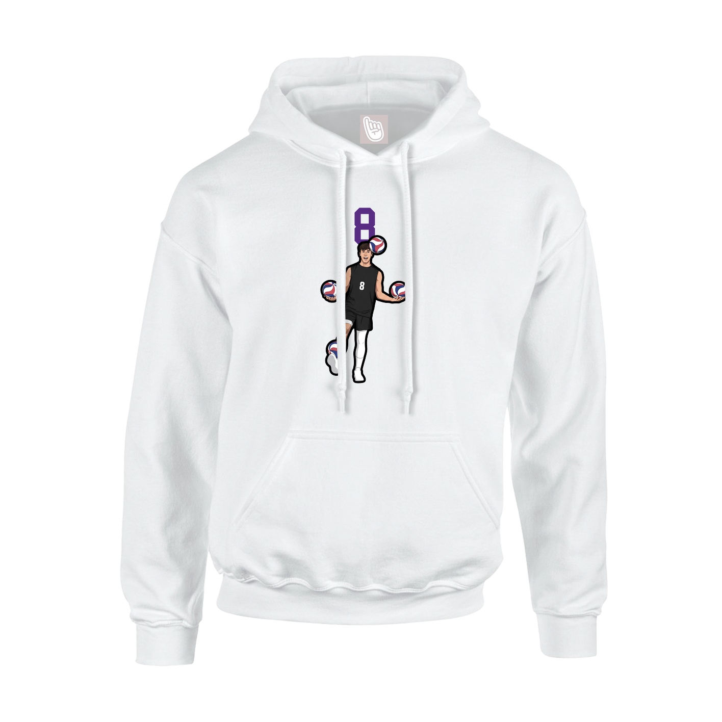 Hoodie — Number Top in White