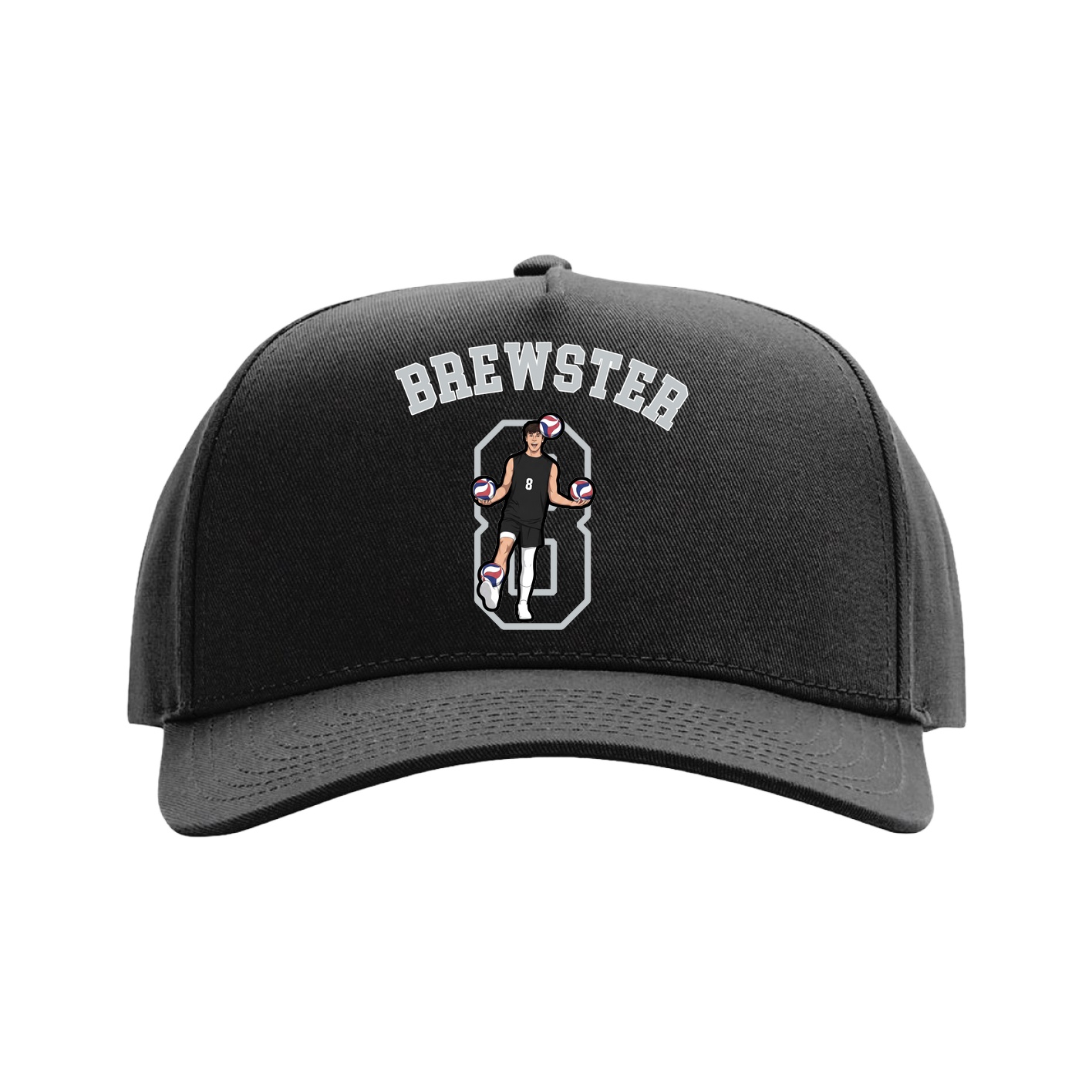Full Fabric Five-Panel Champ Cap — Shirsey Arch in Black