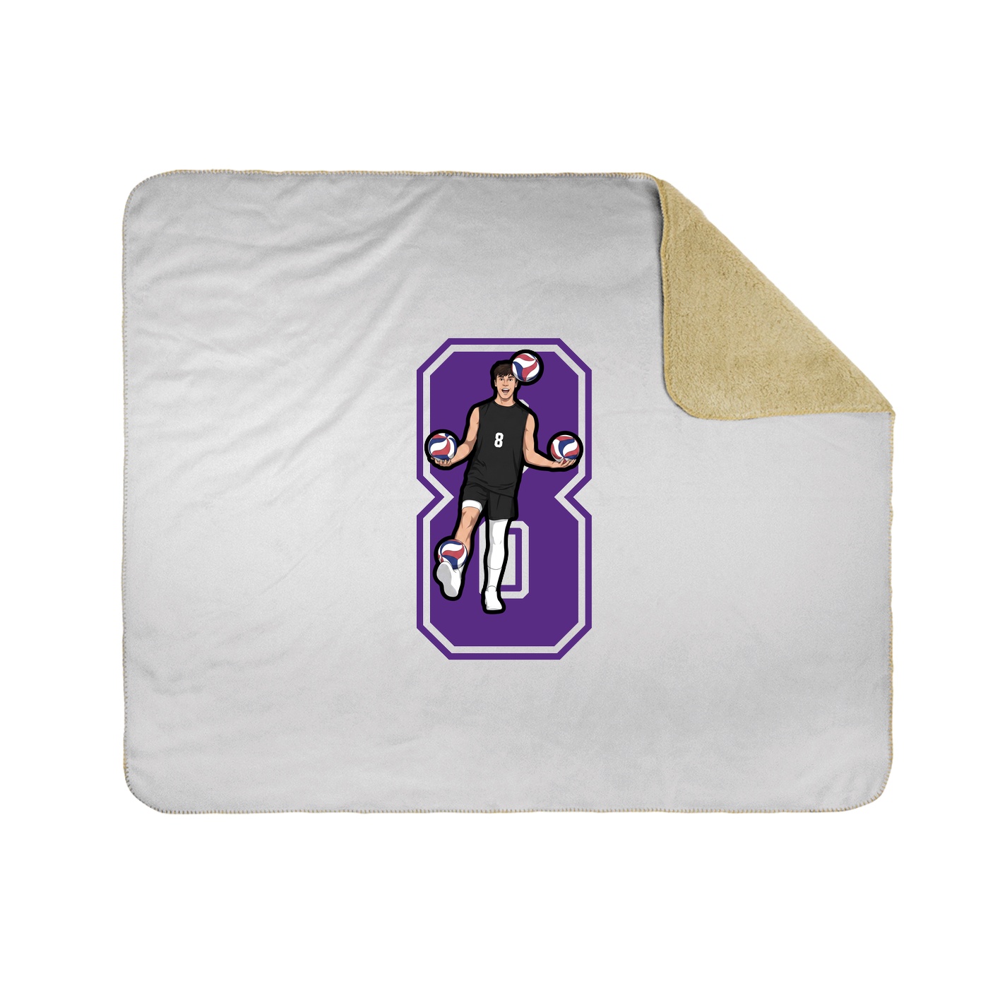 Throw Blanket — Number in White