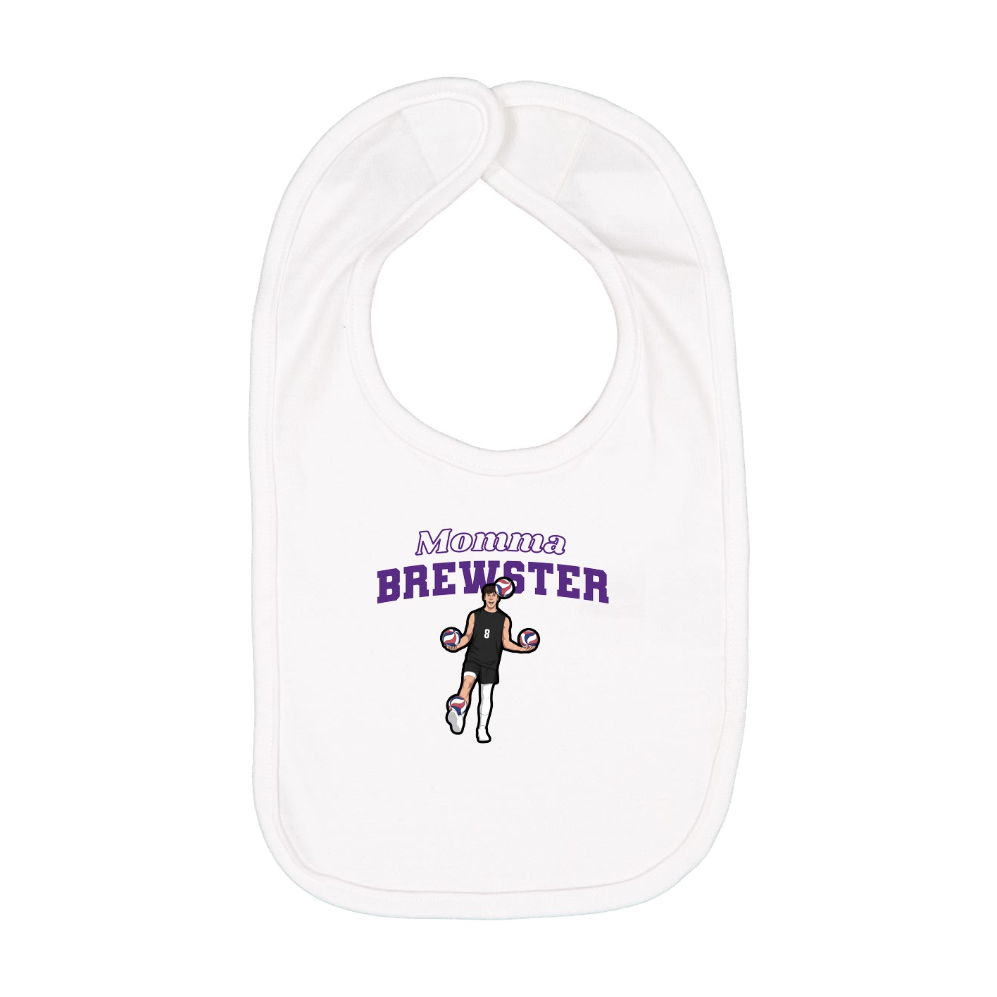Infant Bib — Mothers Day Block in White