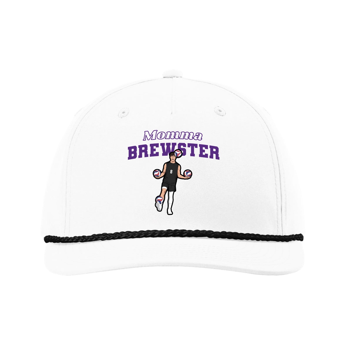 Five-Panel Classic Rope Cap — Mothers Day Block in White