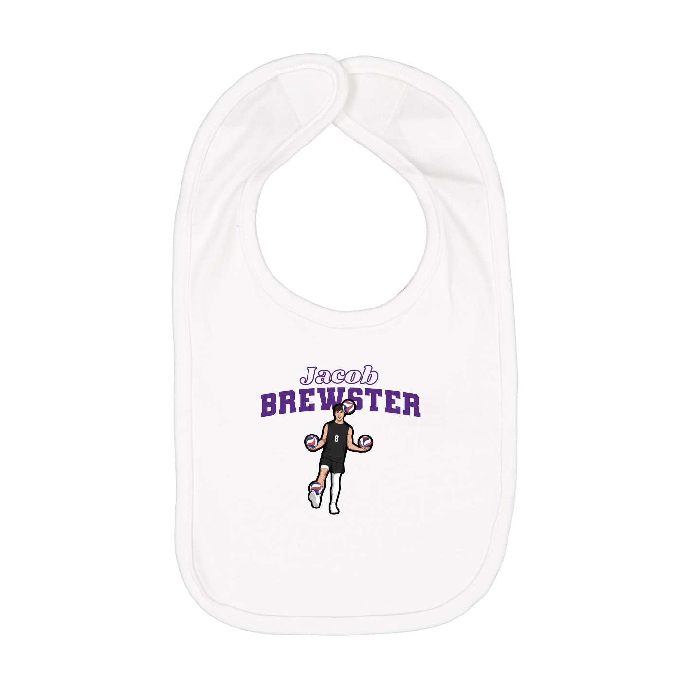 Infant Bib — Name Arch in White