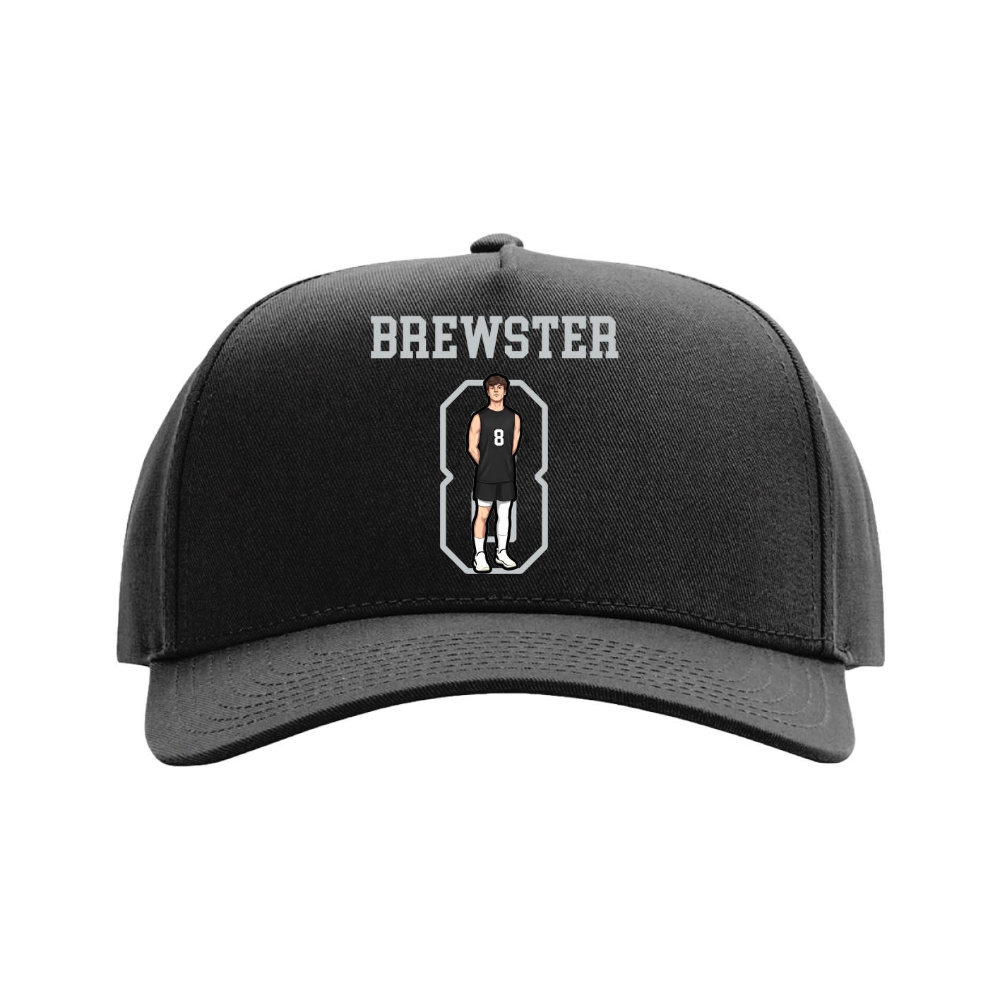 Full Fabric Five-Panel Champ Cap — Shirsey in Black