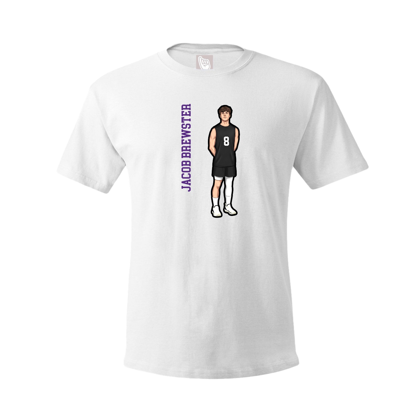 Youth Tee — Name Vertical in White