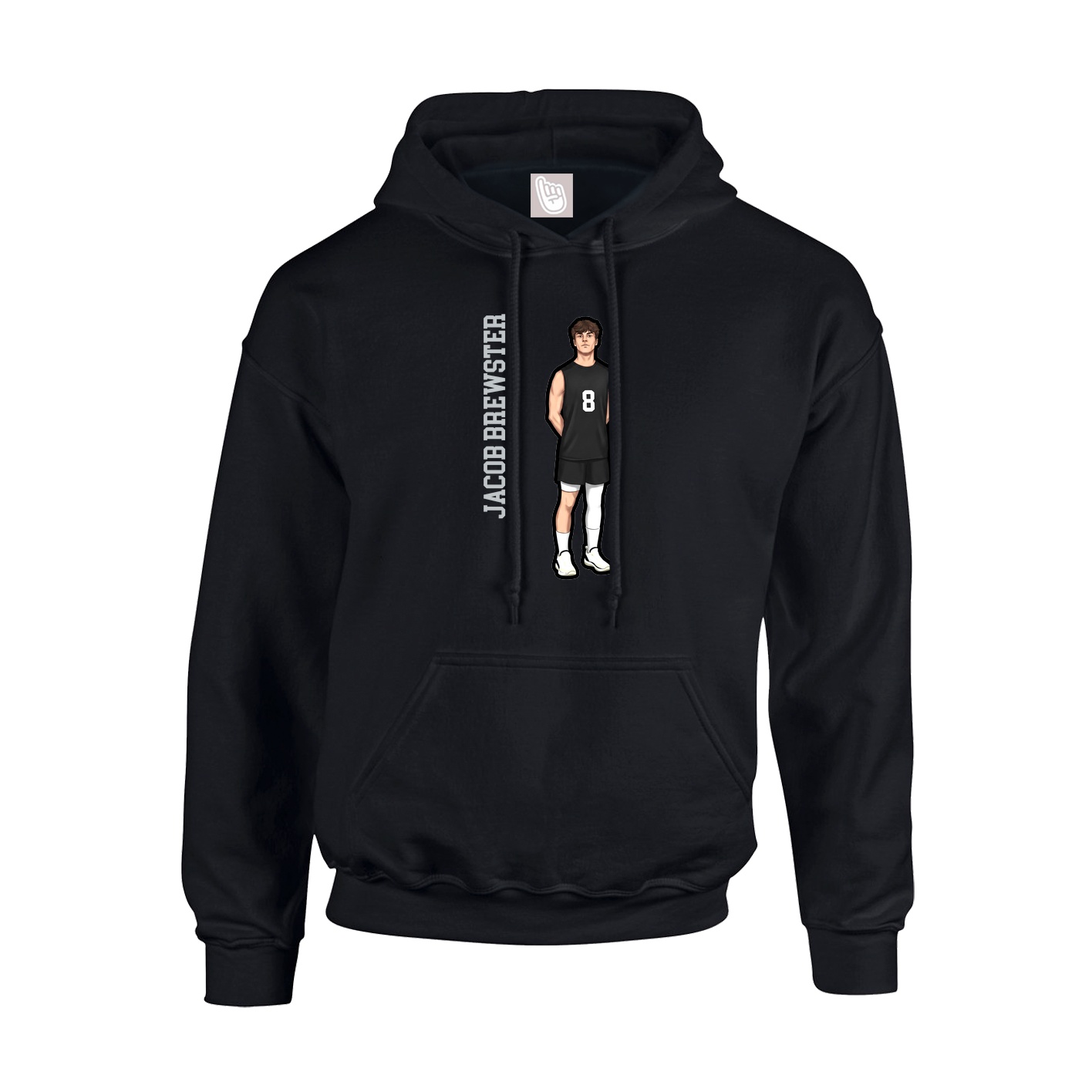 Hoodie — Name Vertical in Black