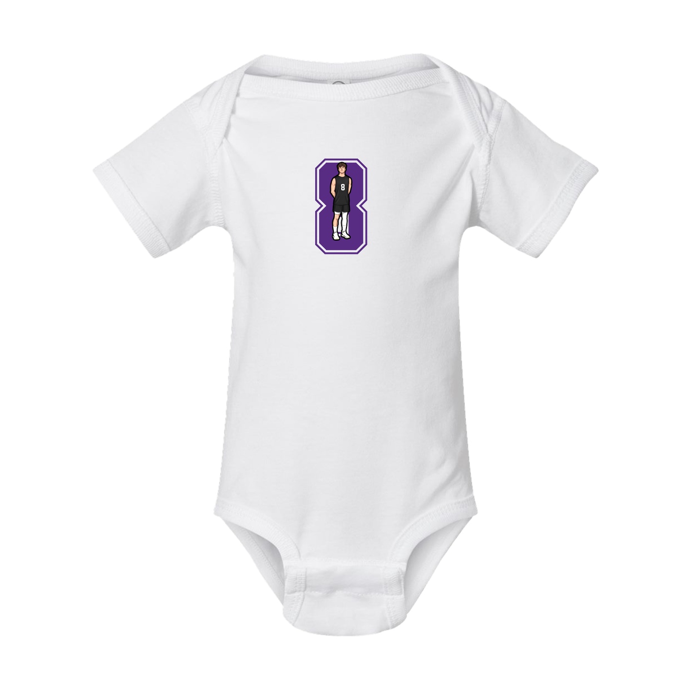 Baby Onesie — Number in White