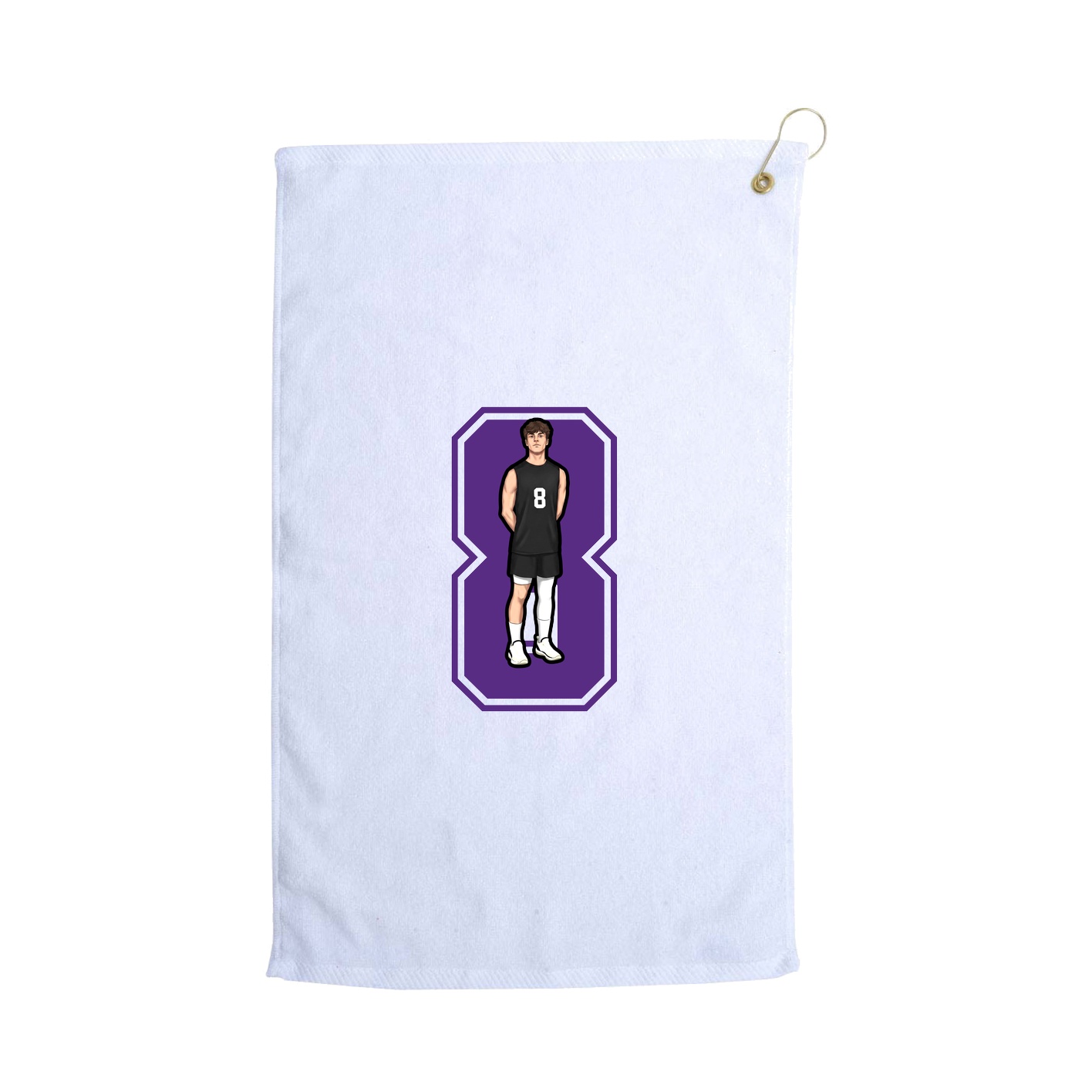 Golf Towel — Number in White