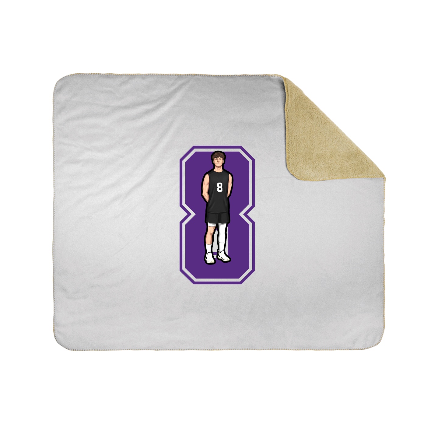 Throw Blanket — Number in White