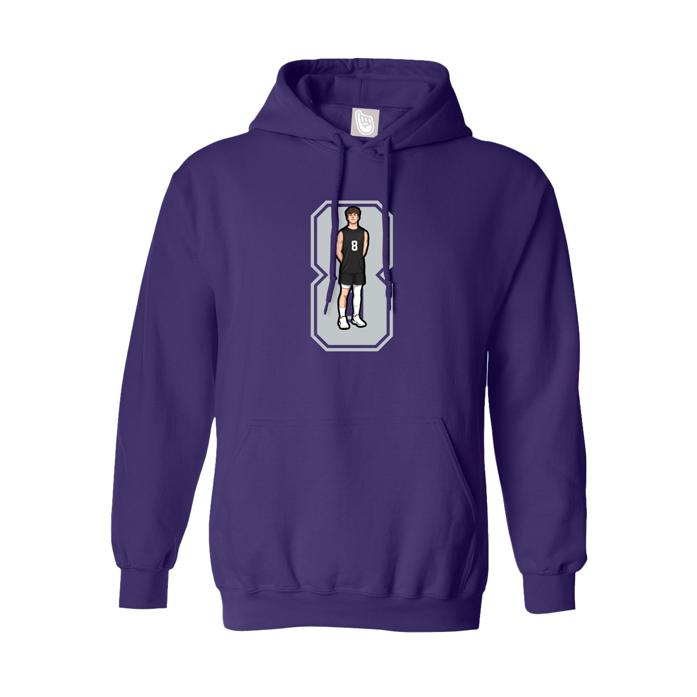 Youth Hoodie — Number in Purple