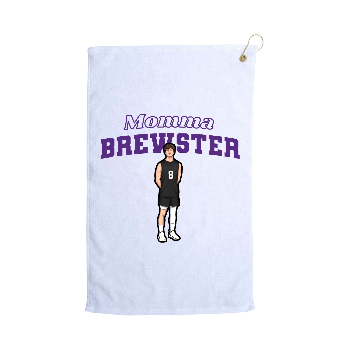 Golf Towel — Mothers Day Block in White
