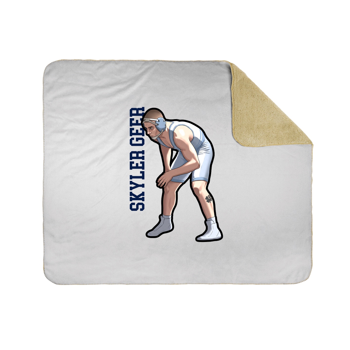 Throw Blanket — Name Vertical in White