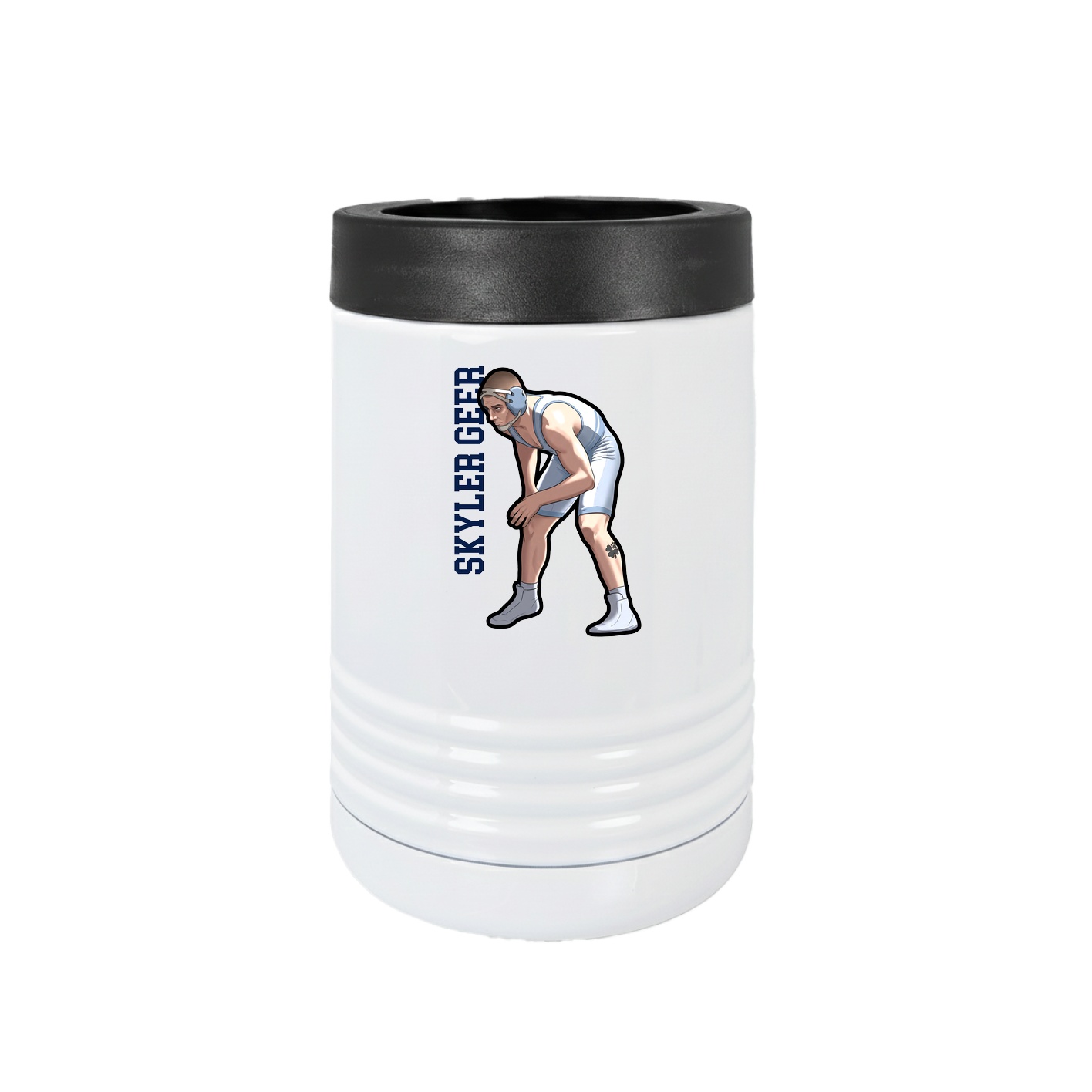Beverage Holder — Name Vertical in White