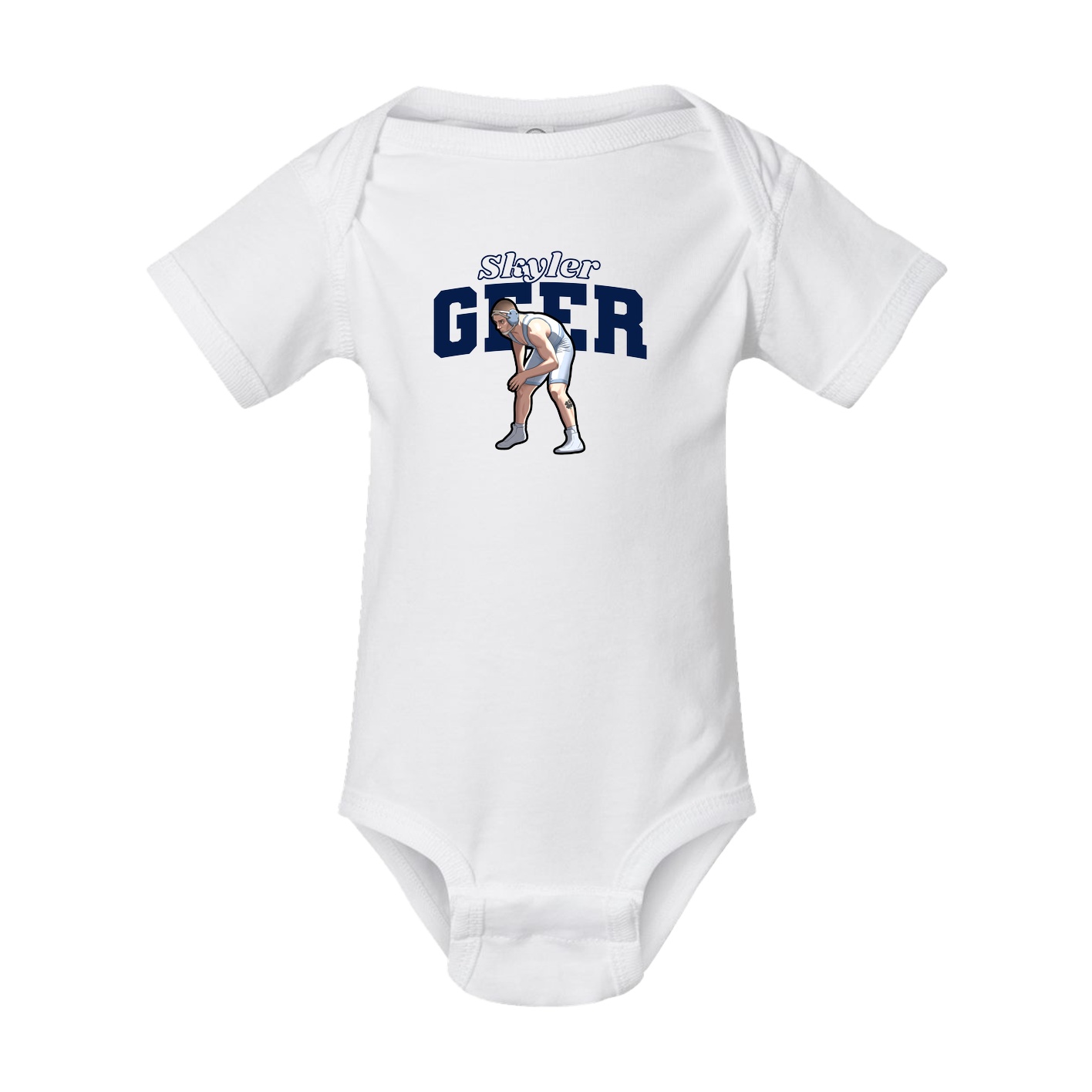 Baby Onesie — Name Arch in White