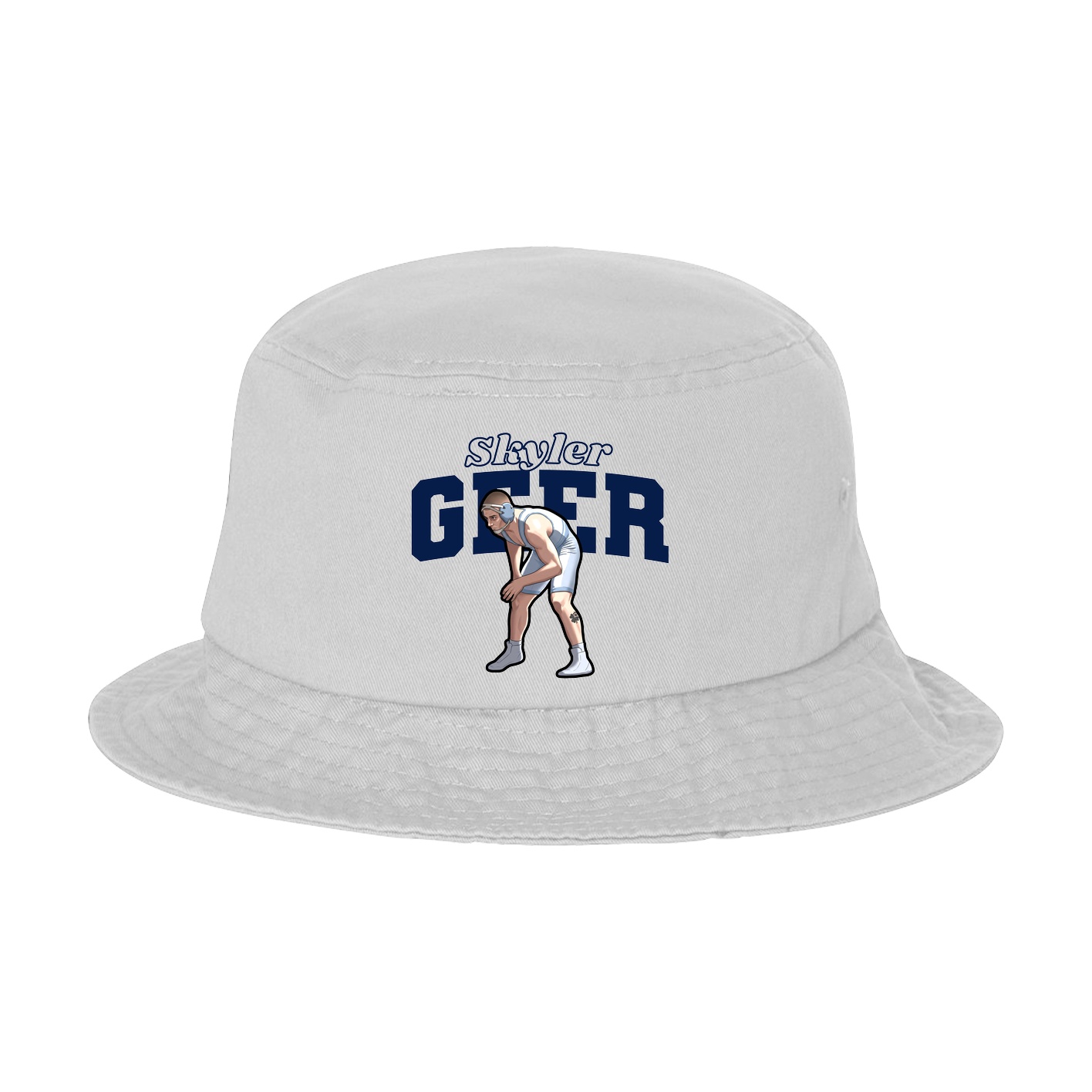 Bucket Cap — Name Arch in White