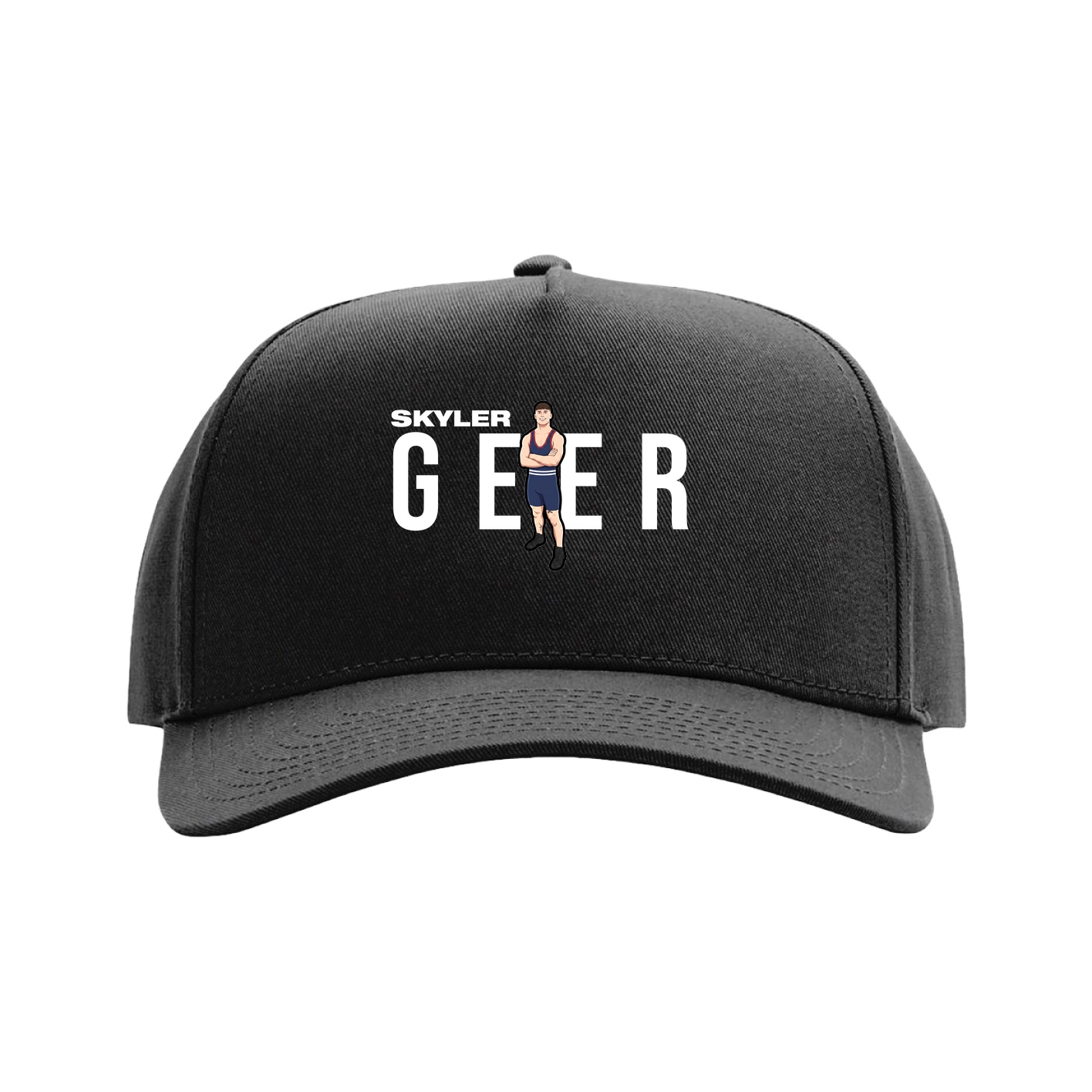 Full Fabric Five-Panel Champ Cap — Player Name in Black