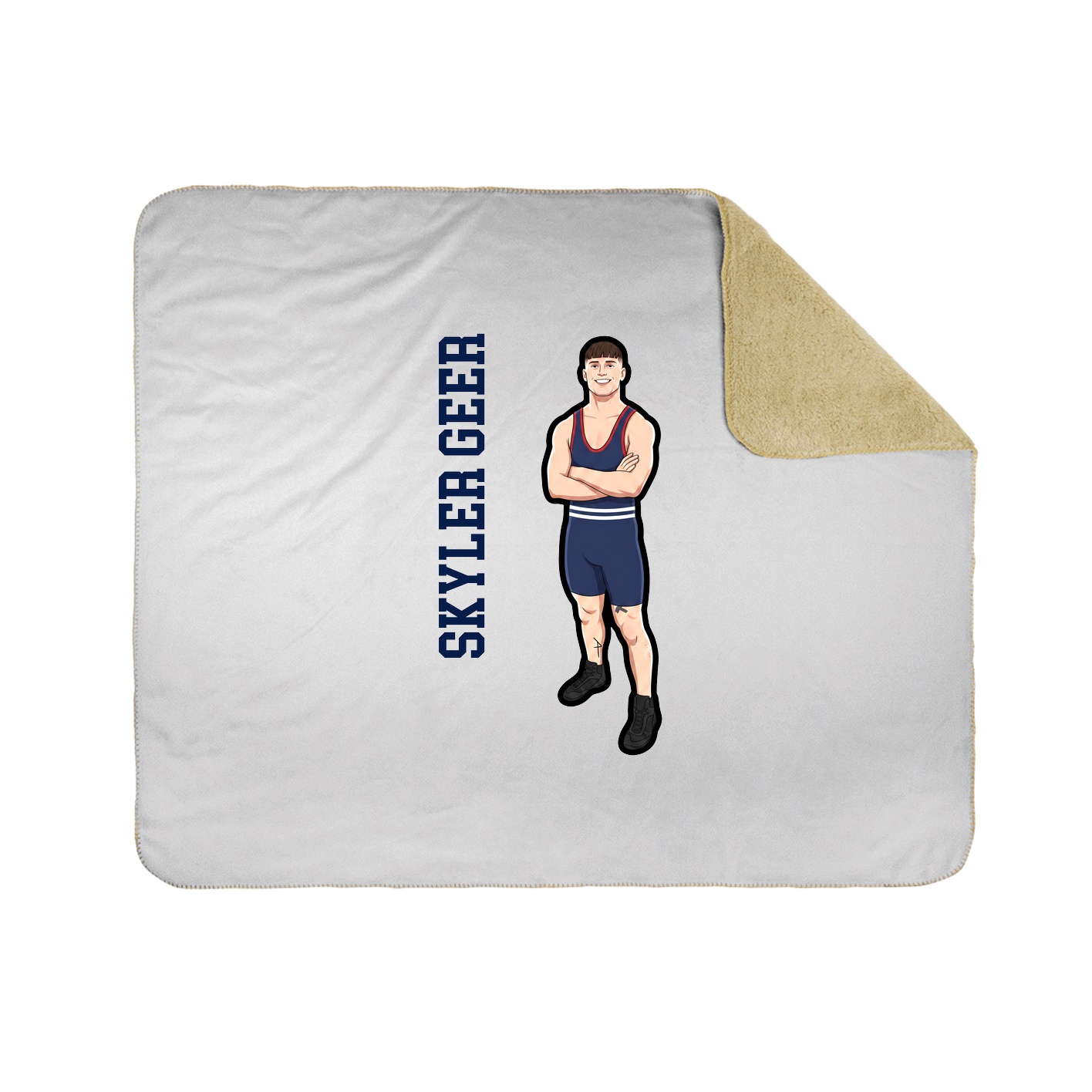 Throw Blanket — Name Vertical in White