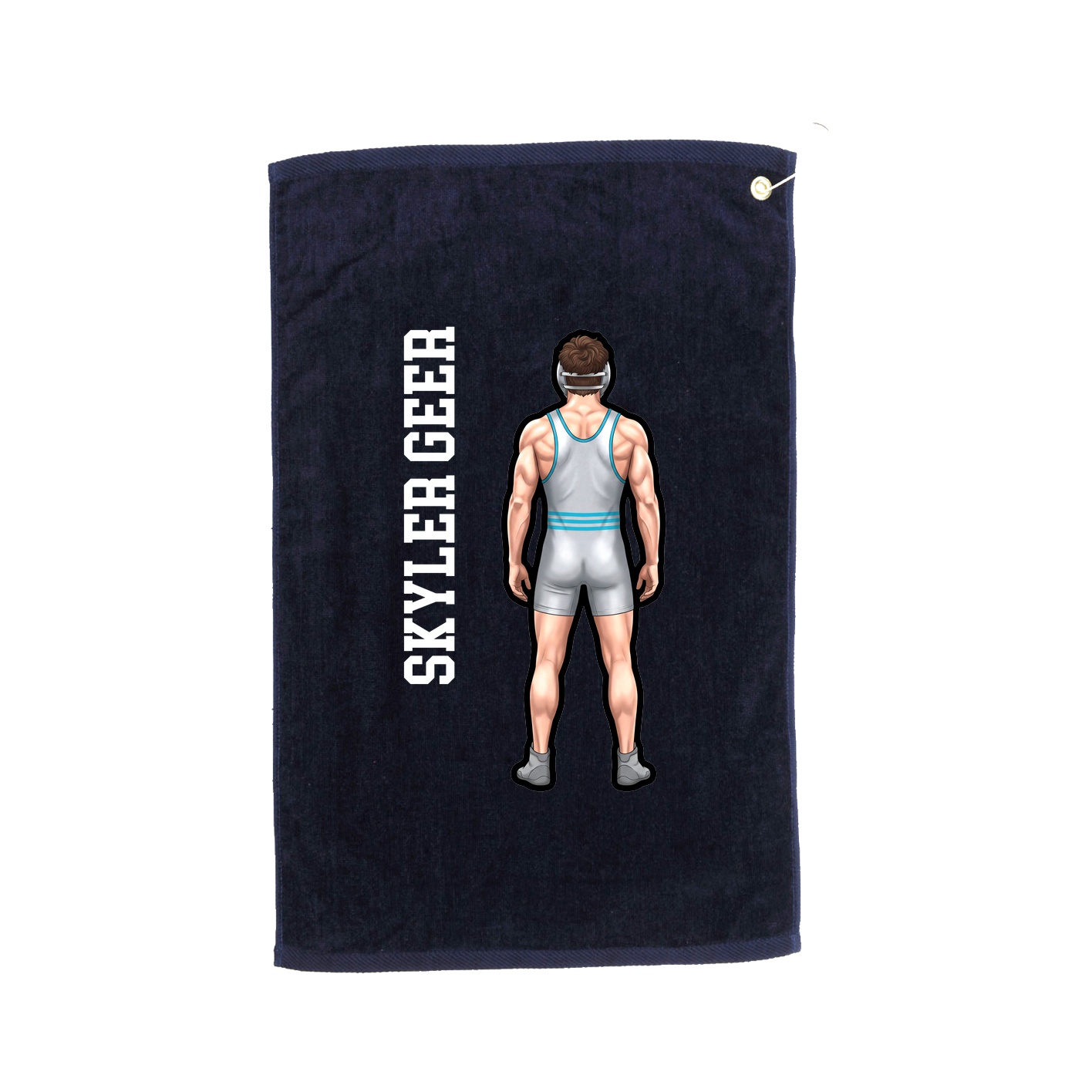 Golf Towel — Name Vertical in Navy