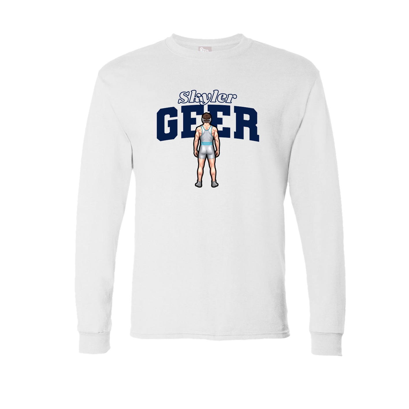 Long Sleeve Tee — Name Arch in White