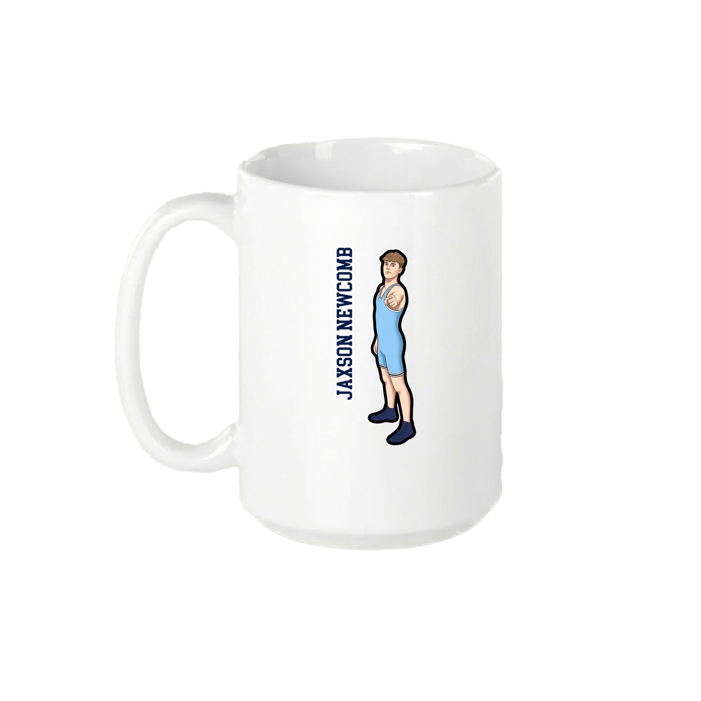 15oz Coffee Mug — Name Vertical in White
