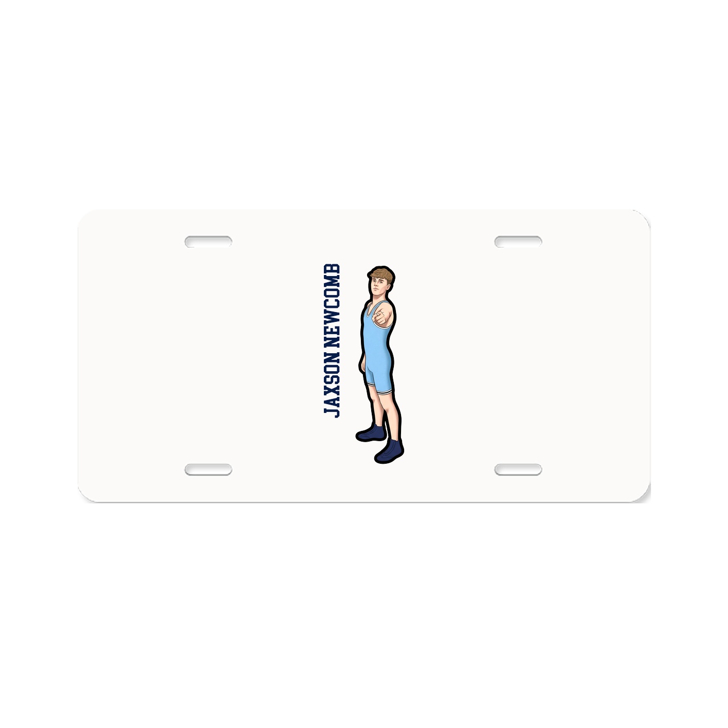 License Plate — Name Vertical in Classic