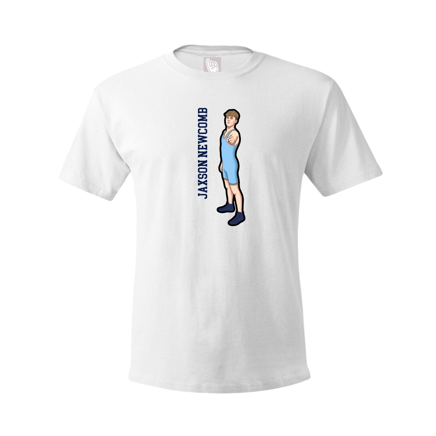 Tee — Name Vertical in White
