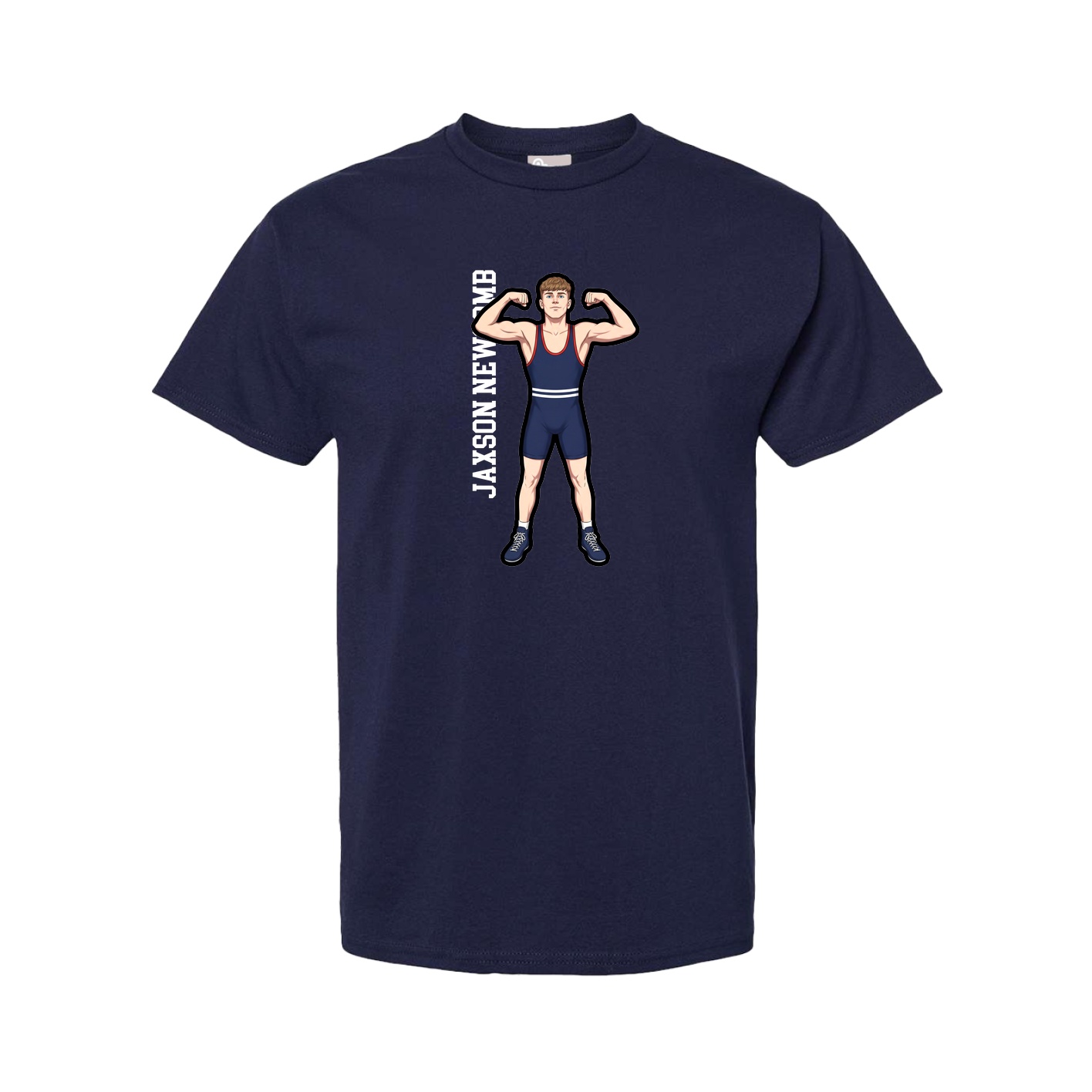 Tee — Name Vertical in Navy