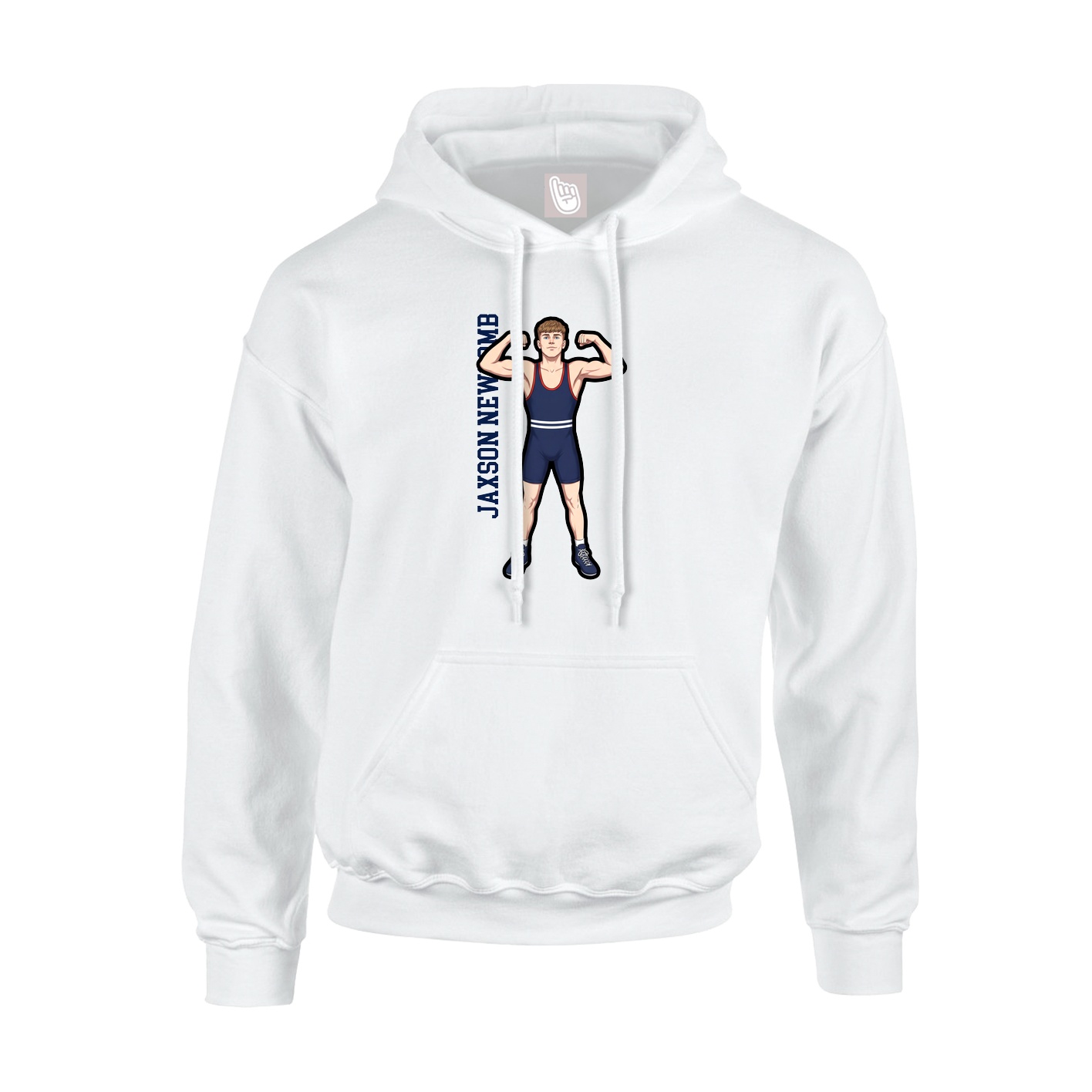 Hoodie — Name Vertical in White