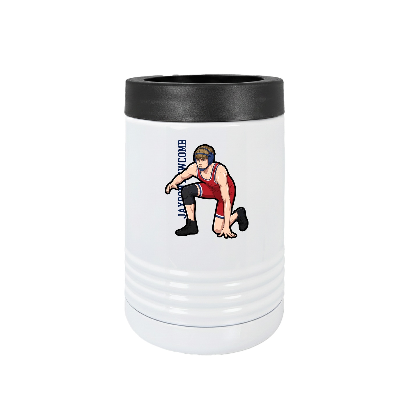 Beverage Holder — Name Vertical in White