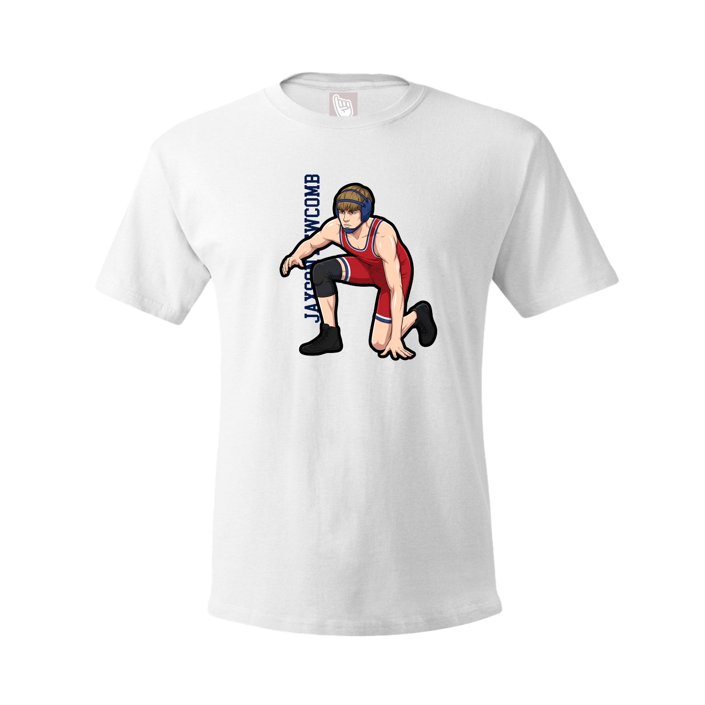 Youth Tee — Name Vertical in White