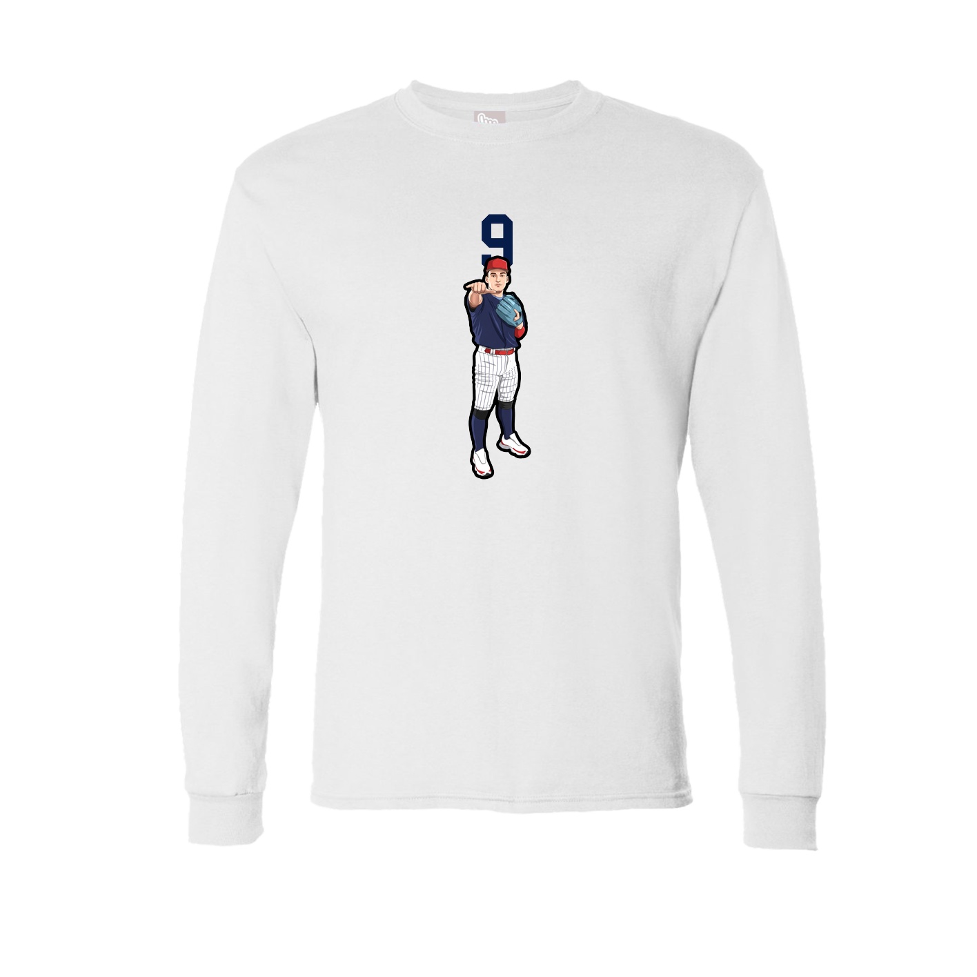 Long Sleeve Tee — Number Top in White