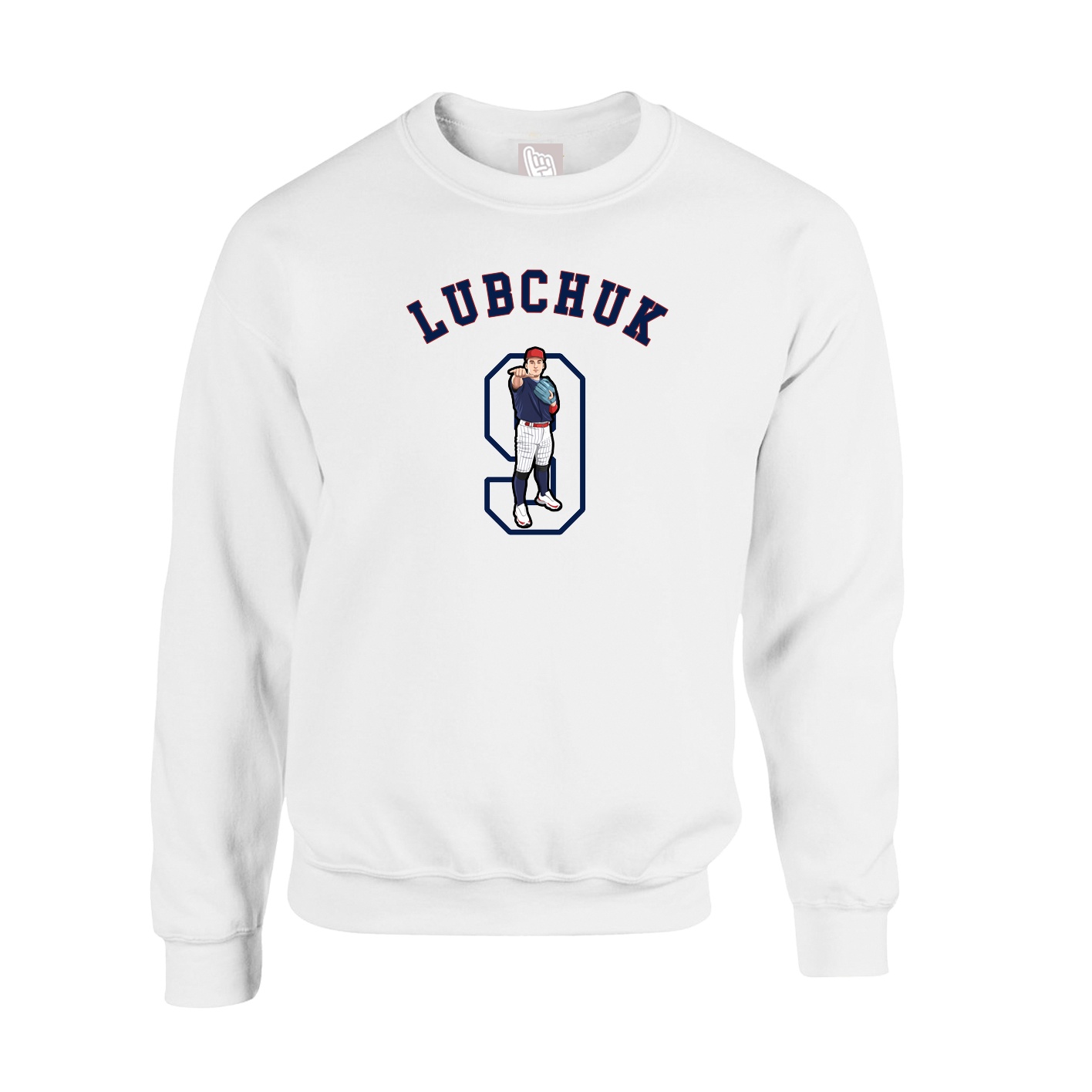 Fleece Crew — Shirsey Arch in White
