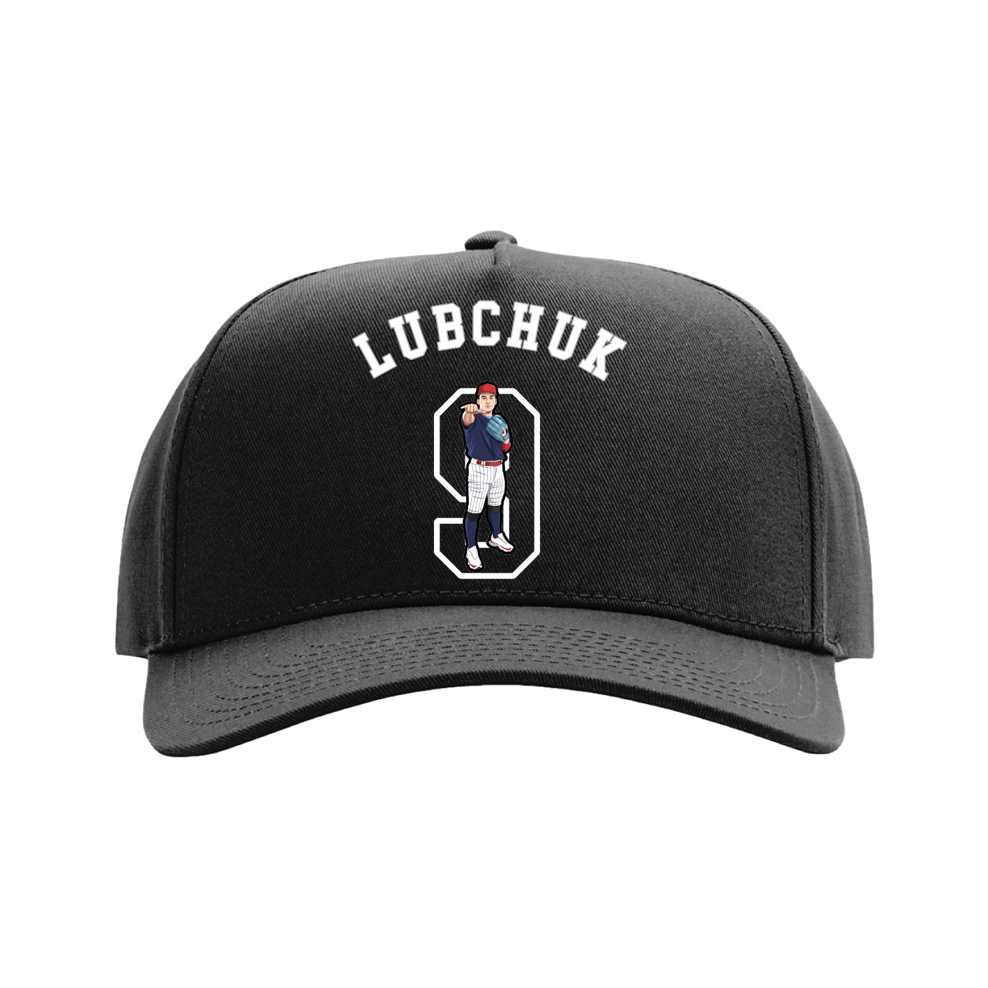 Full Fabric Five-Panel Champ Cap — Shirsey Arch in Black