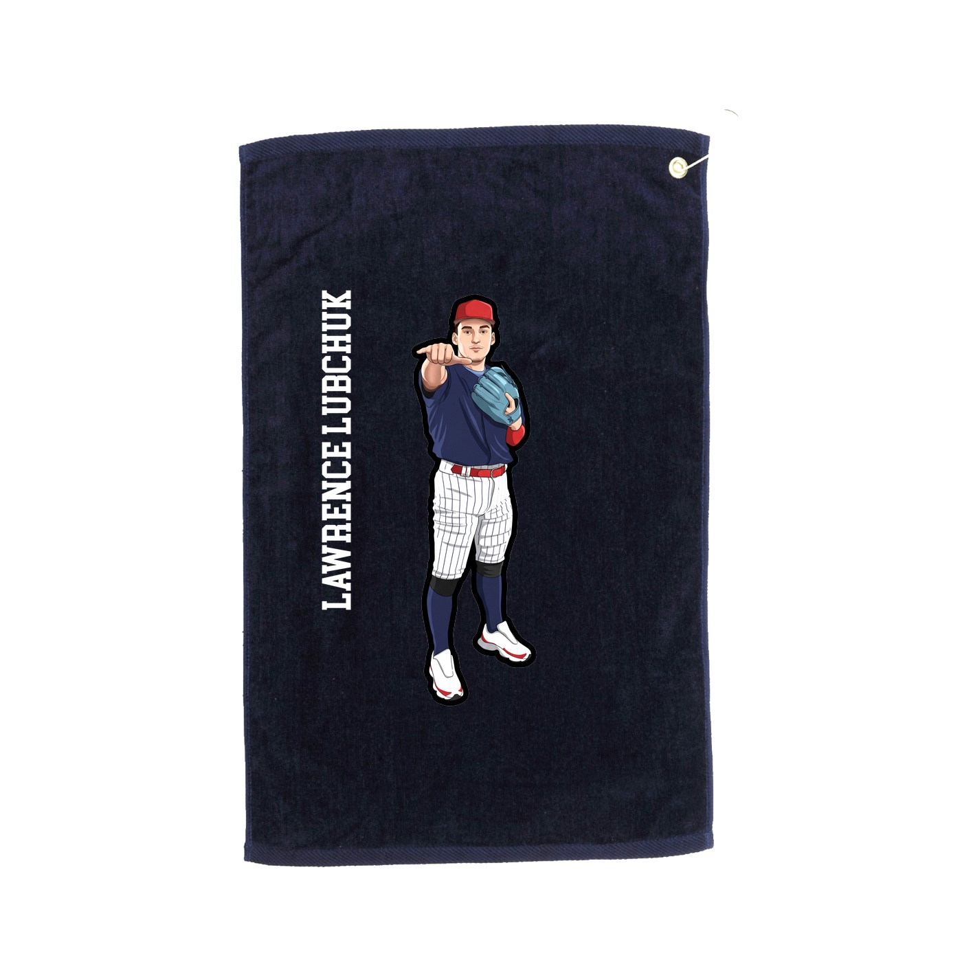 Golf Towel — Name Vertical in Navy